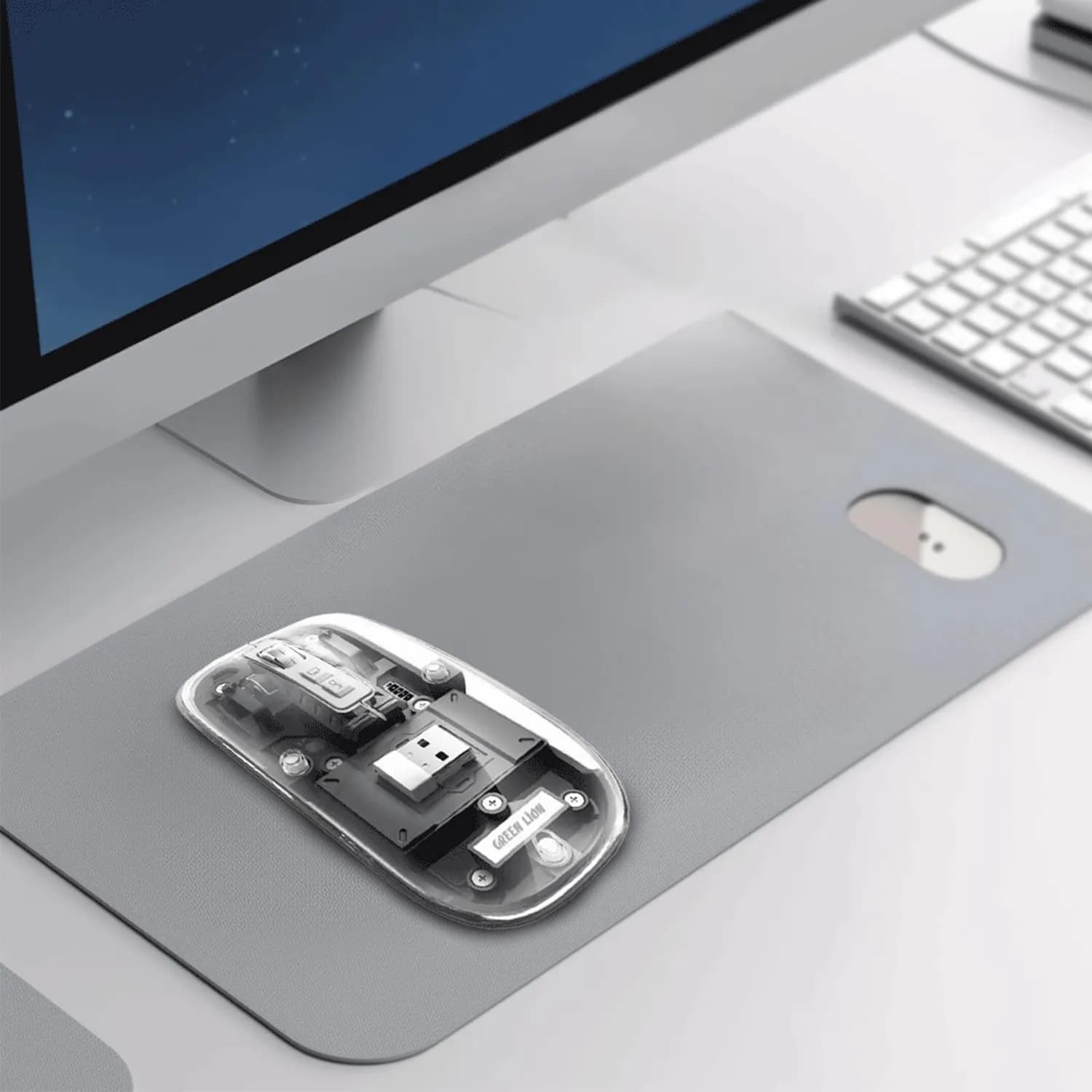 Green Lion Mouse GNTRAMOUSE - 2400DPI, Wireless Gray 4