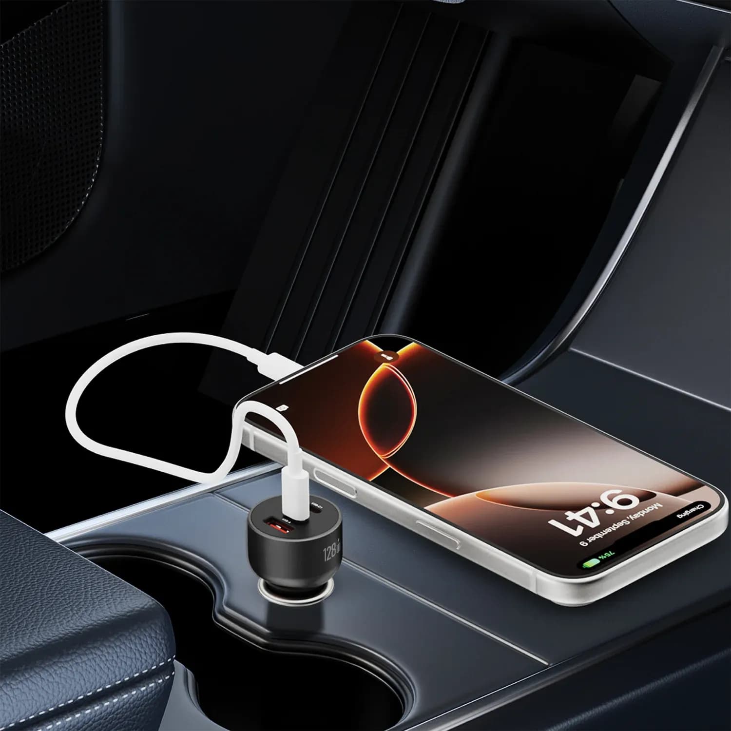 Green Lion Trio Volt 128W Car Charger, - Black 2