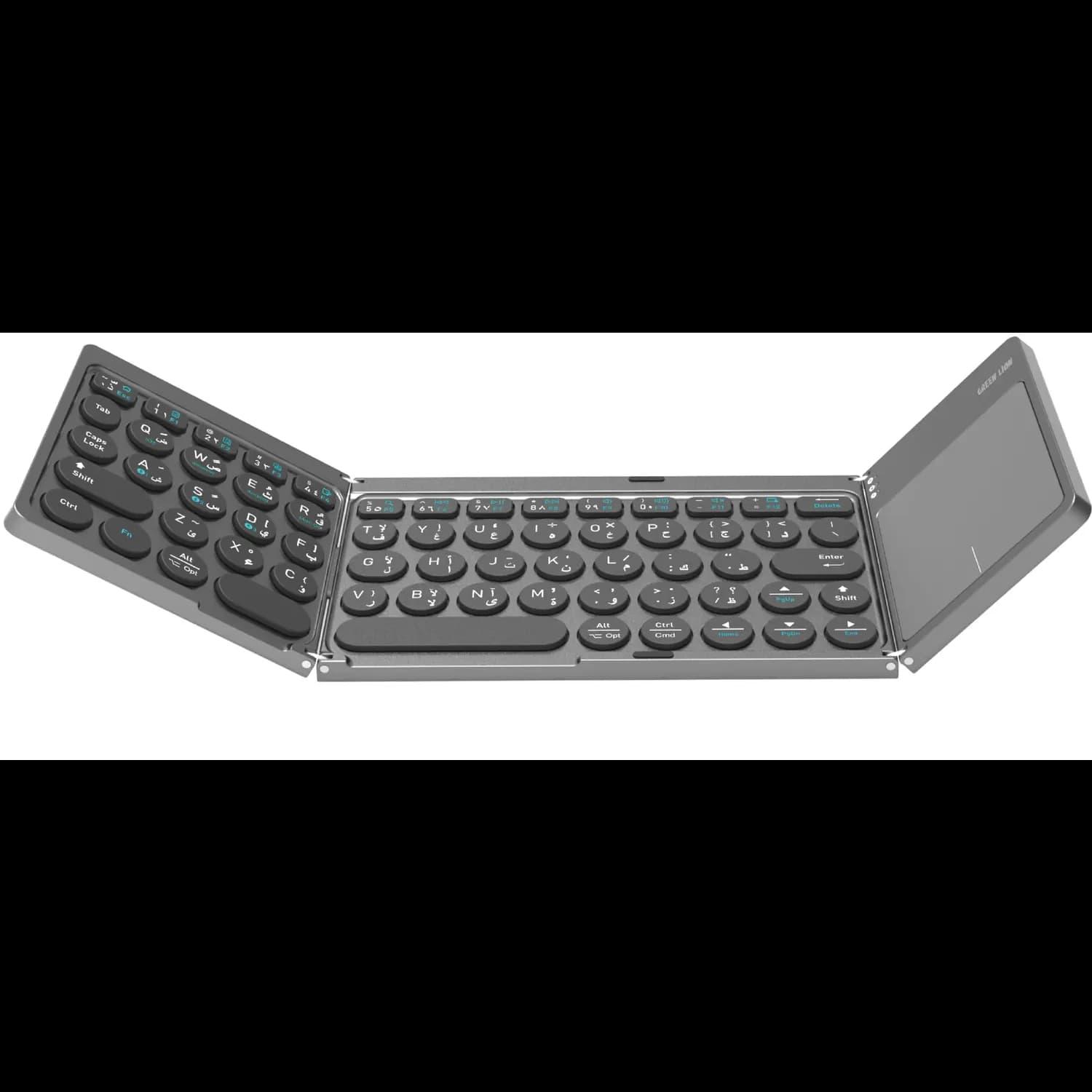 Green Lion Wireless Tri-Fold Keyboard - Arabic & English, Grey 1 Green Lion Wireless Tri-Fold Keyboard - Arabic & English, Grey 1