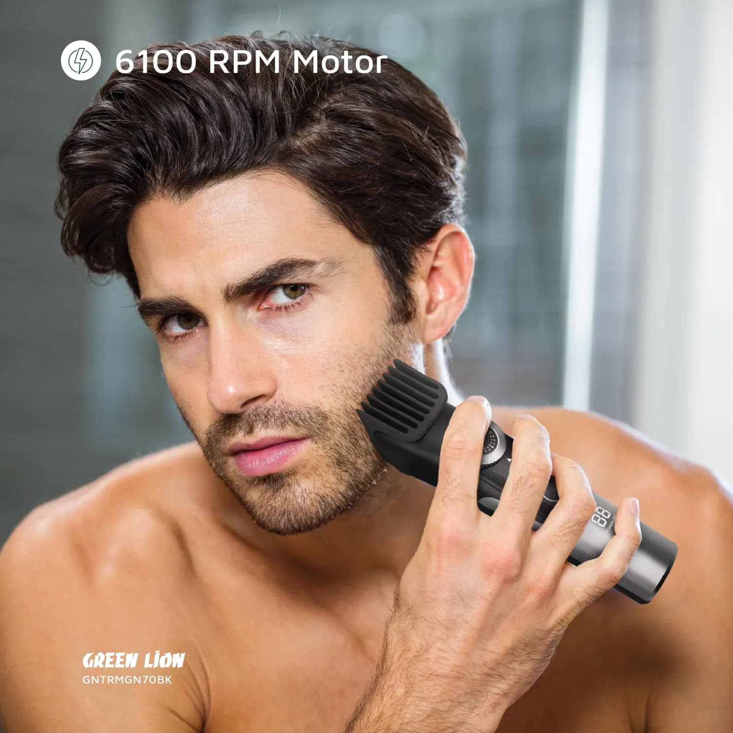 Green Lion Hair Trimmer Gen70 - Rechargeable, IPX7 Waterproof, Black 3