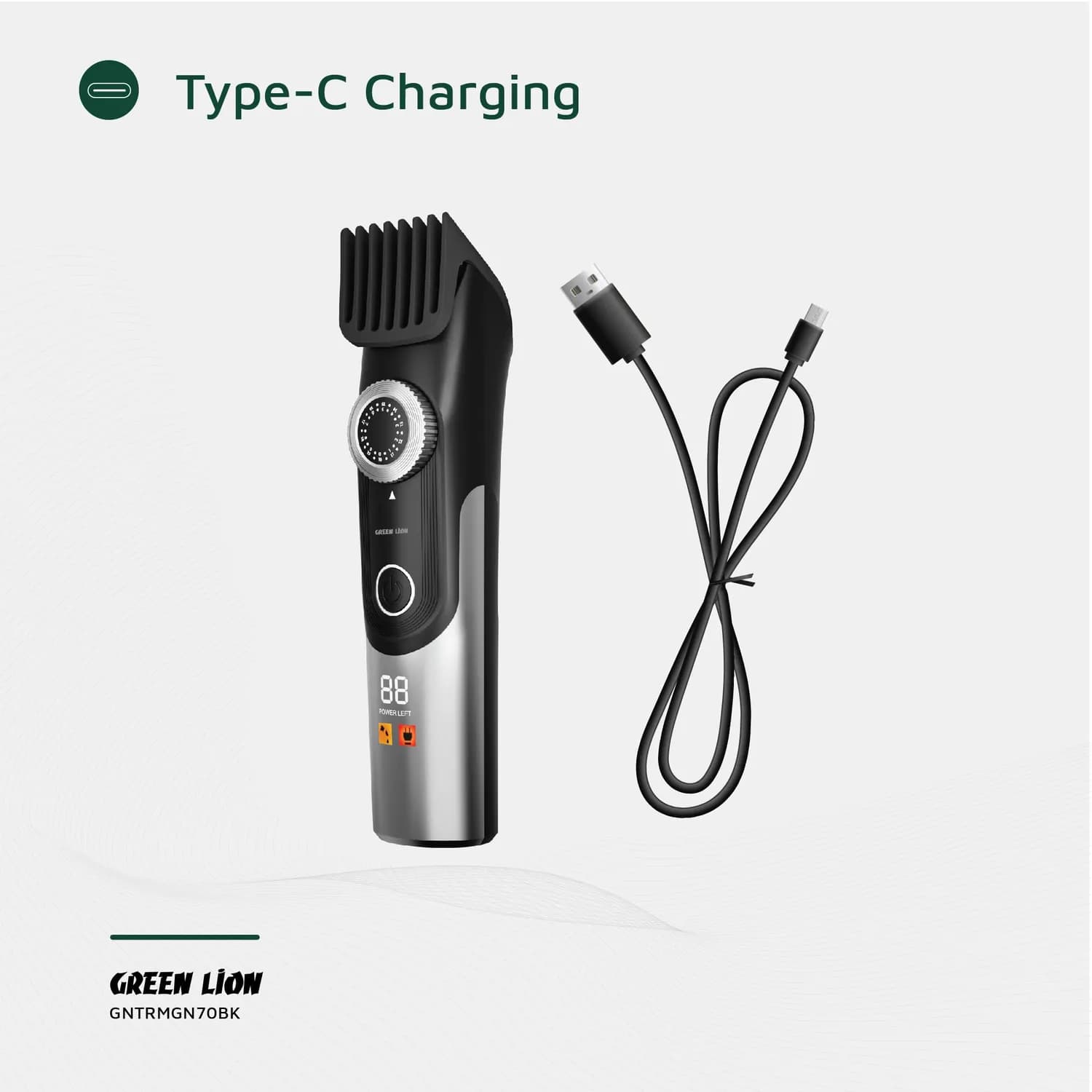 Green Lion Hair Trimmer Gen70 - Rechargeable, IPX7 Waterproof, Black 4
