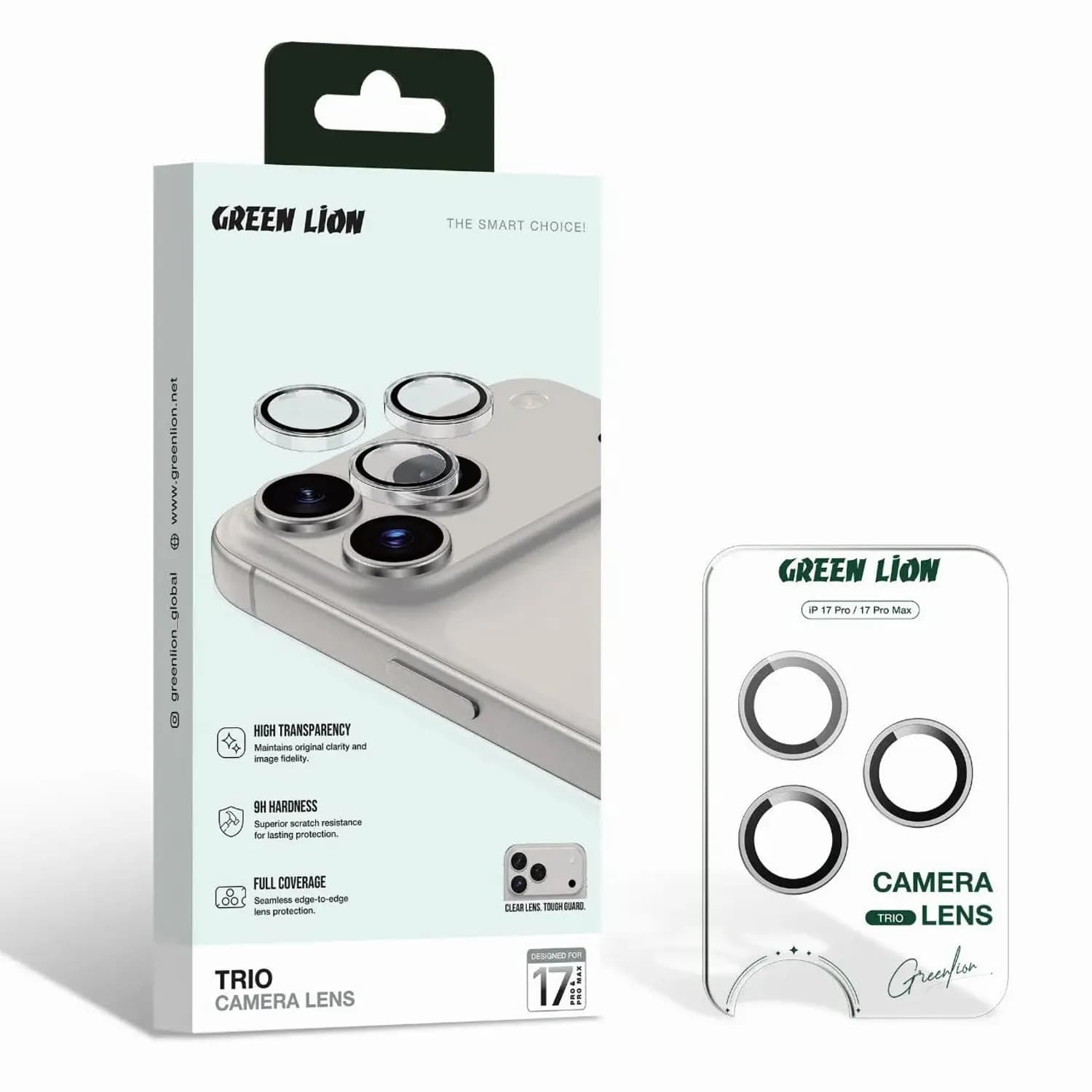 Green Lion Camera Lens for iPhone 17 Pro/Pro Max - 9H Glass, HD Clarity