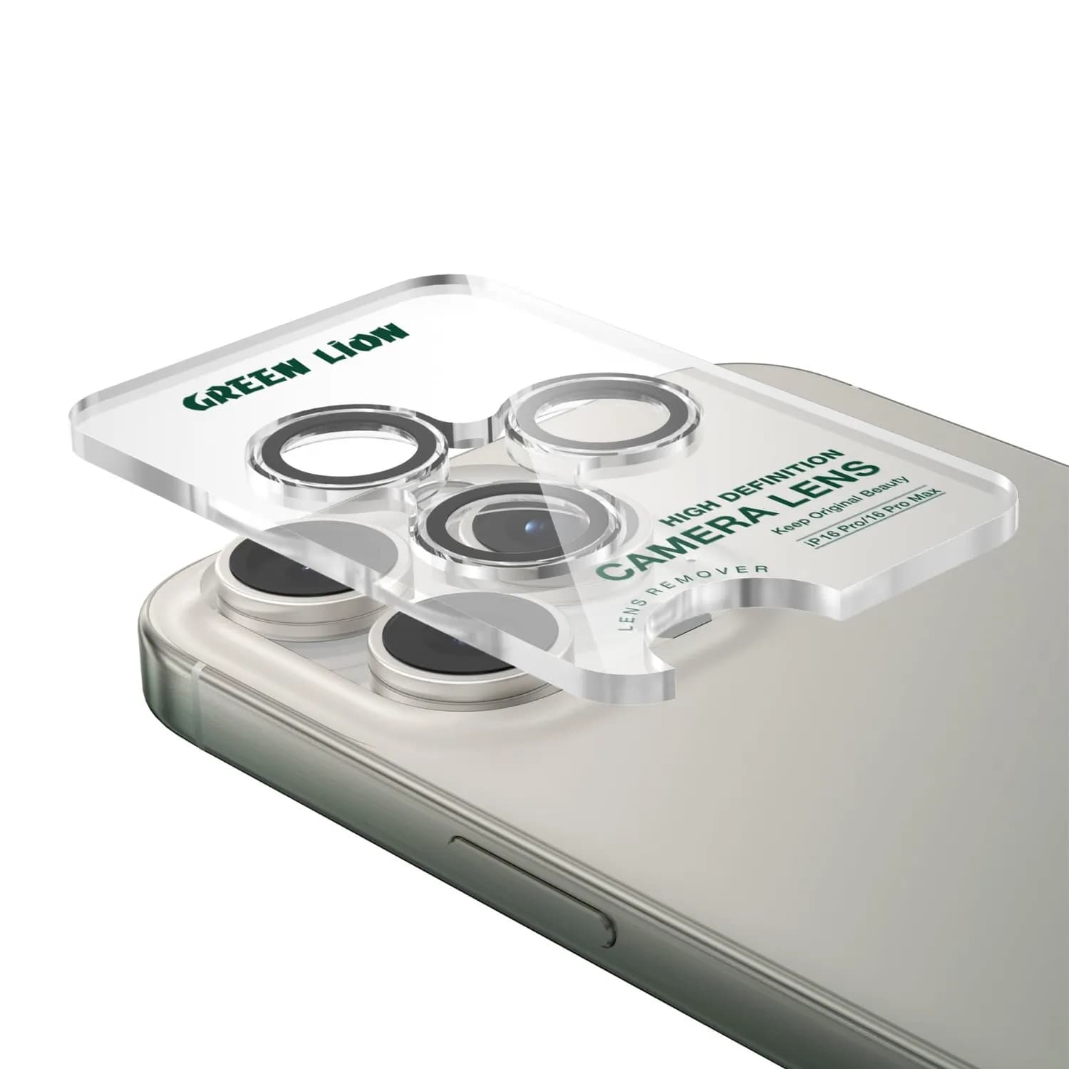Green Lion Camera Lens Protector iPhone 16 Pro/Pro Max - 9H Glass, Anti-Glare 2