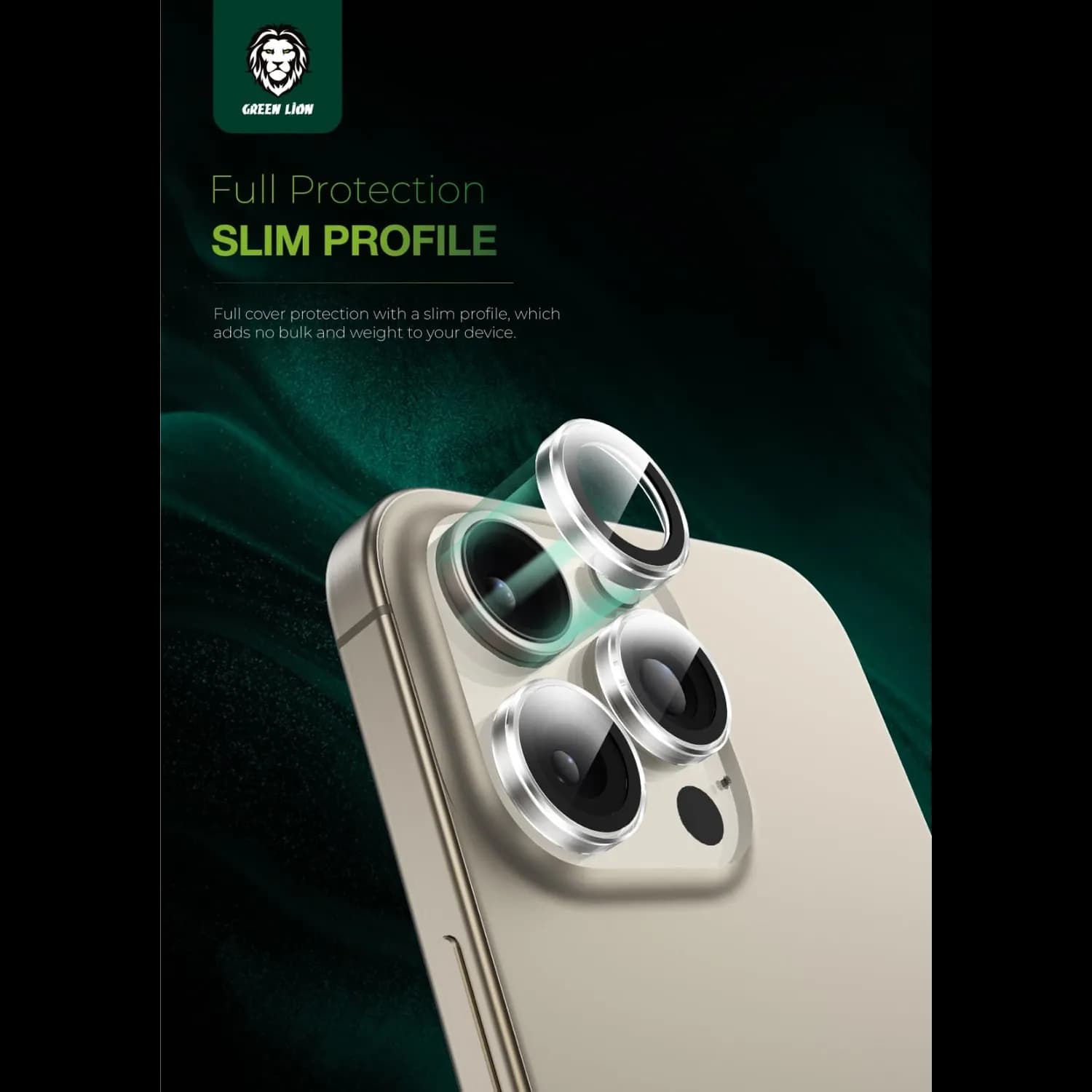 Green Lion Camera Lens Protector iPhone 16 Pro/Pro Max - 9H Glass, Anti-Glare 4