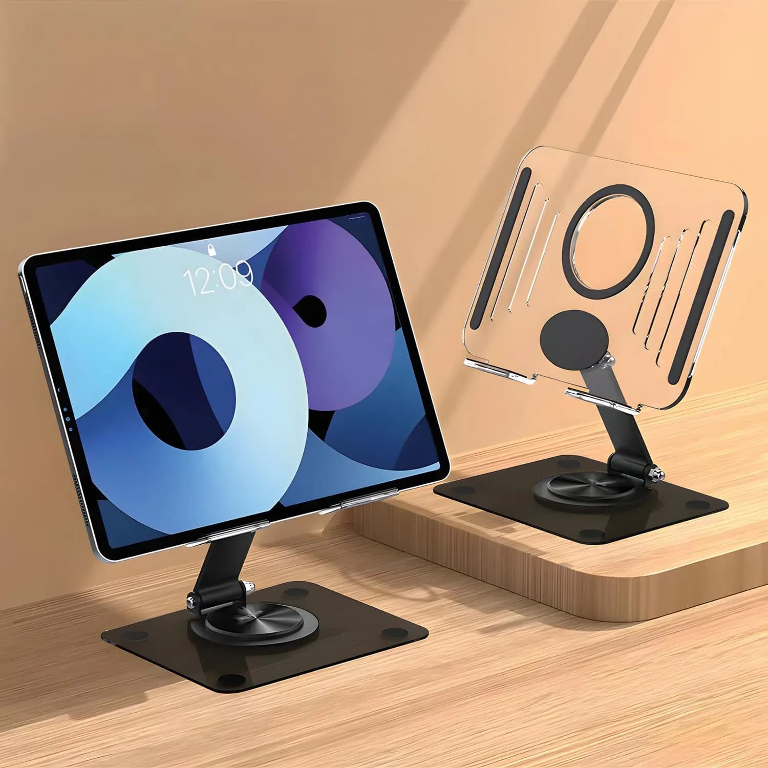 Green Lion Tablet Stand - 360° Rotating, Foldable, Black 2