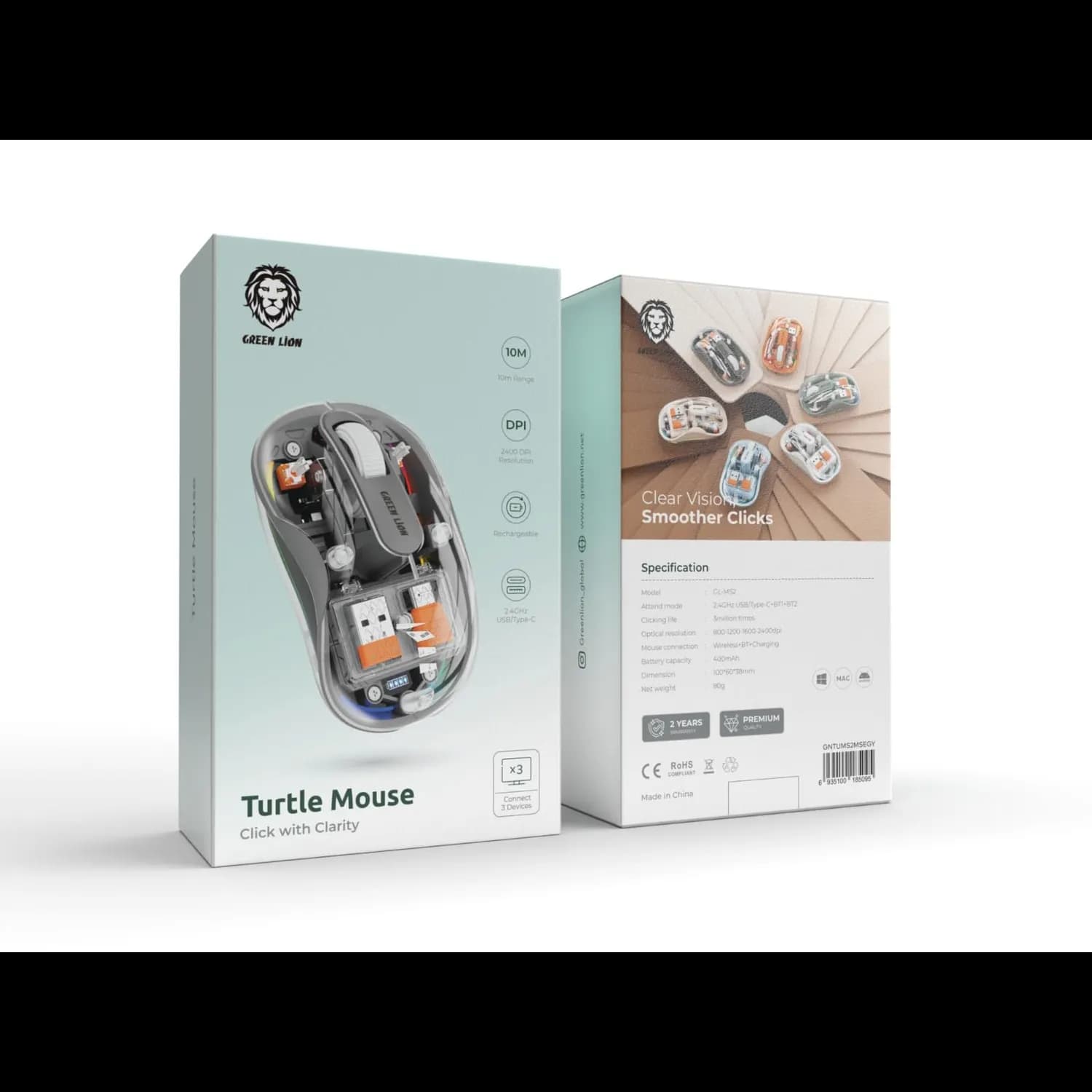 Green Lion Wireless Bluetooth Mouse - Tri-Mode, Gray 4
