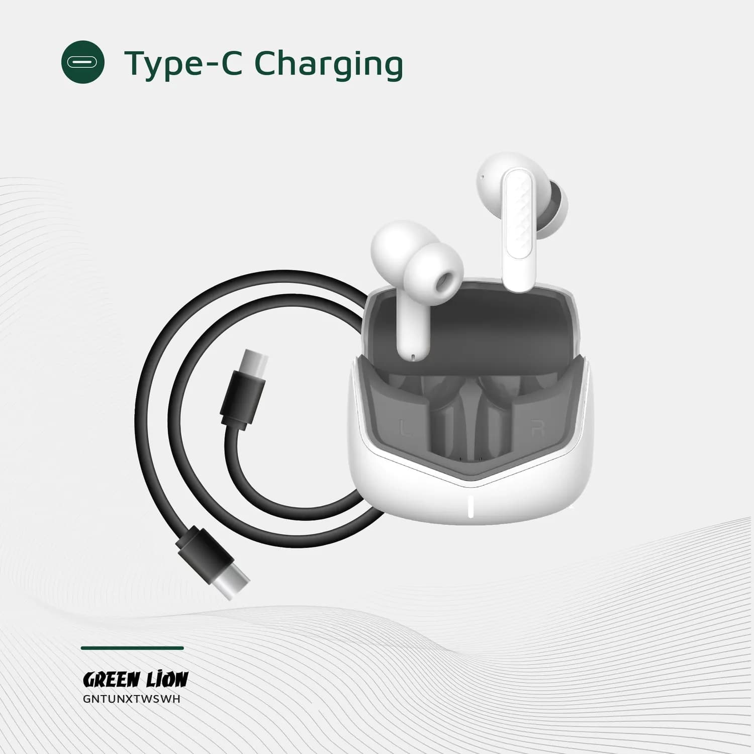 Green Lion Earbuds TUNE X - Quad-Mic ENC, IPX5 Waterproof, White 5