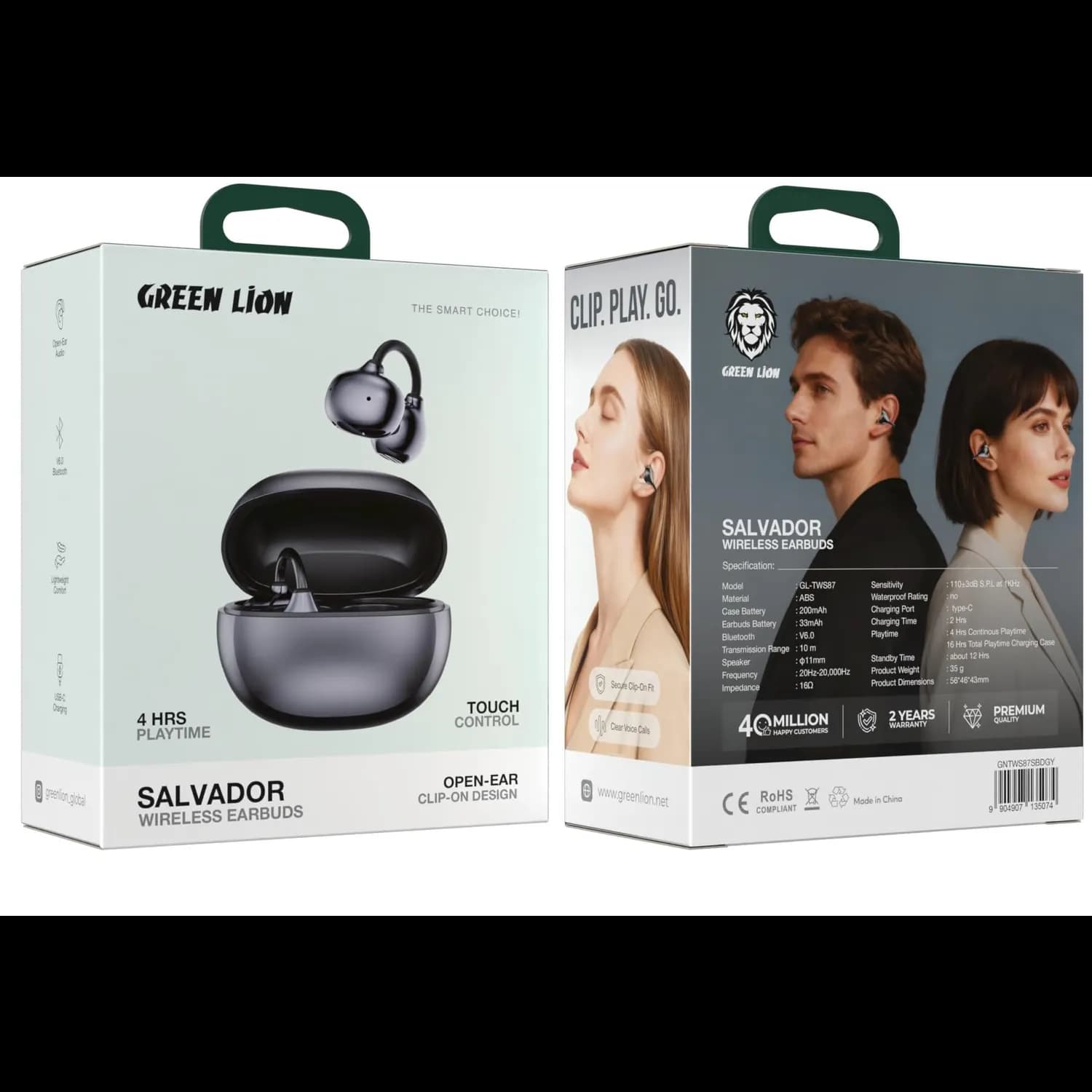 Green Lion Earbuds Salvador - Open Ear, Bluetooth 6.0, Gray 5