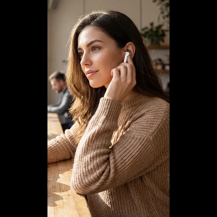 Green Lion Wireless Earbuds - Bluetooth 6.0, White — Black 4