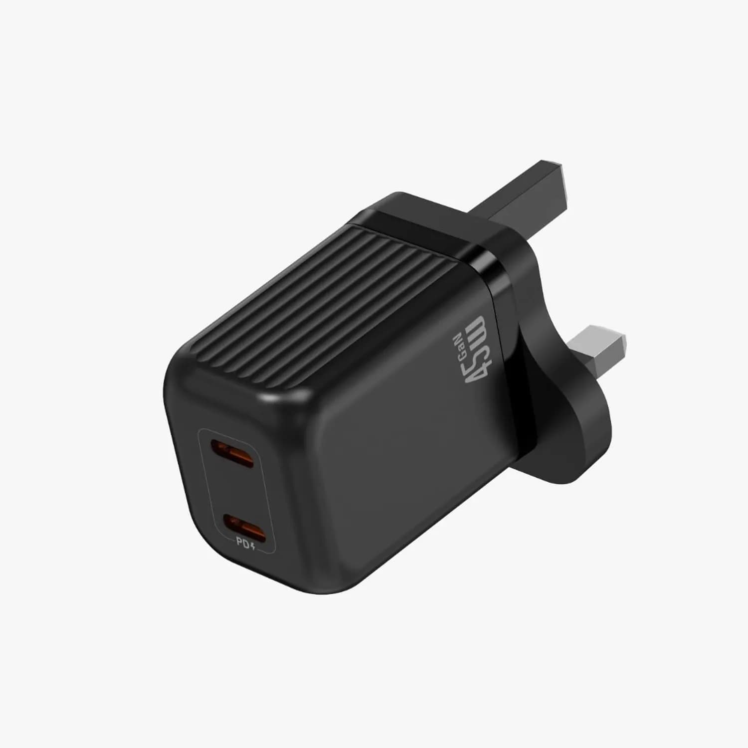 Green Lion Wall Charger - Dual 45W PD GaN, Black 2