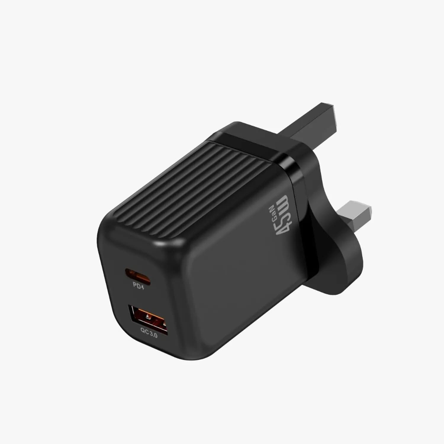 Green Lion GaN Charger - 45W PD, USB-C & USB-A, Black 2
