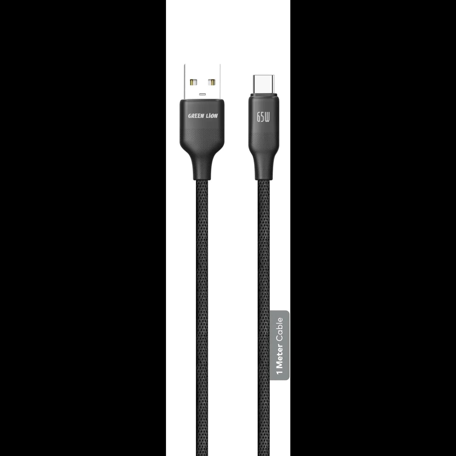 Green Lion USB-A to USB-C Cable - 65W Fast Charging, Black 1