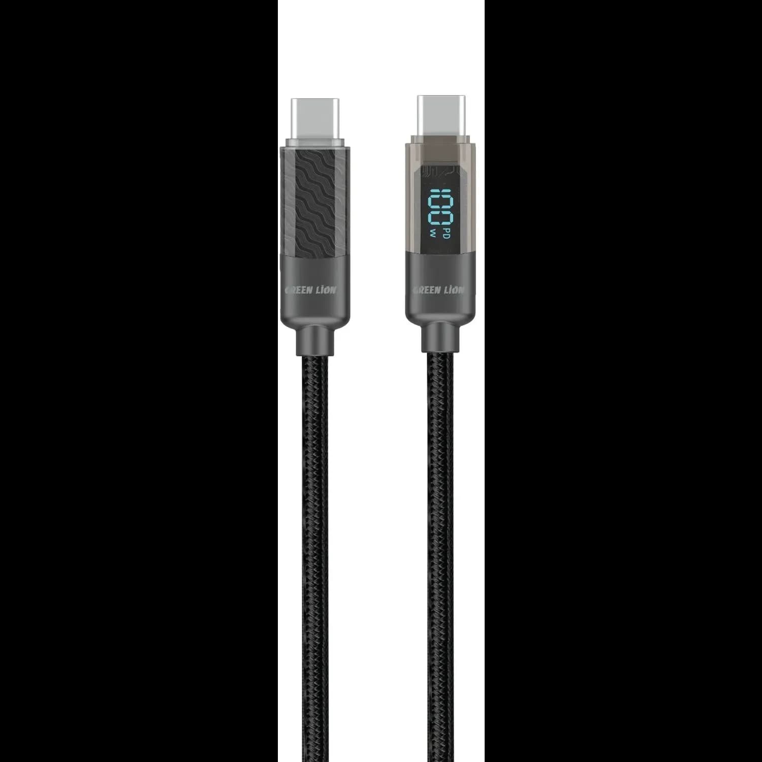 Green Lion USB-C Cable - 100W Charging, 1M, Black 1