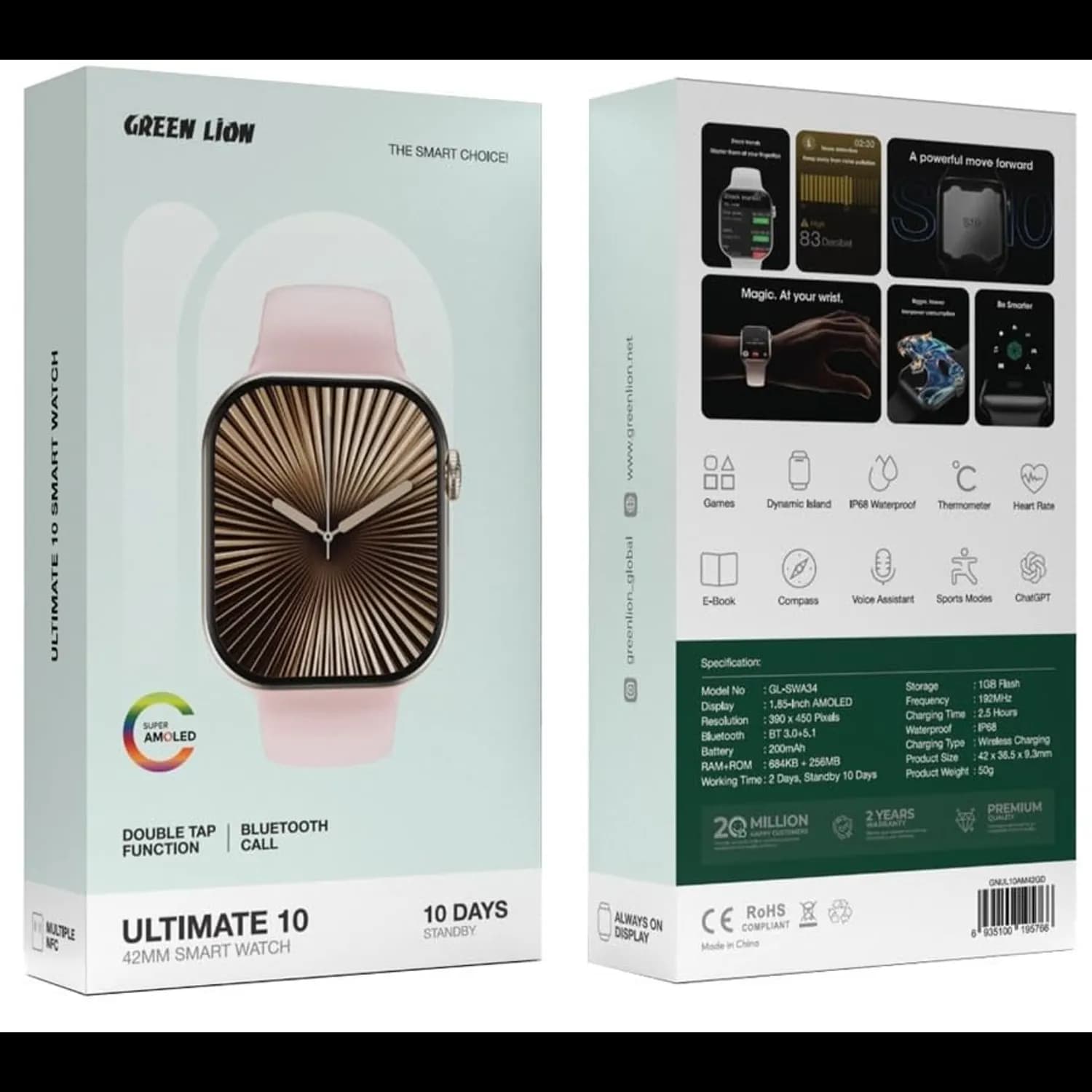Green Lion Smart Watch Ultimate 10 - 42MM, Rose Gold 2