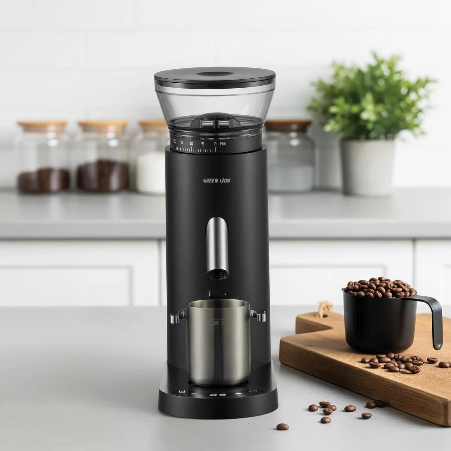 Green Lion Electric Coffee Grinder - Cordless, Black 3