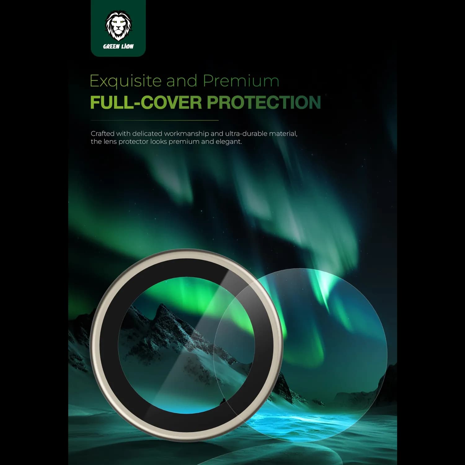 Green Lion Lens Protector iPhone 16 Pro/Pro Max - Diamond Hardness, Titanium — Black 3