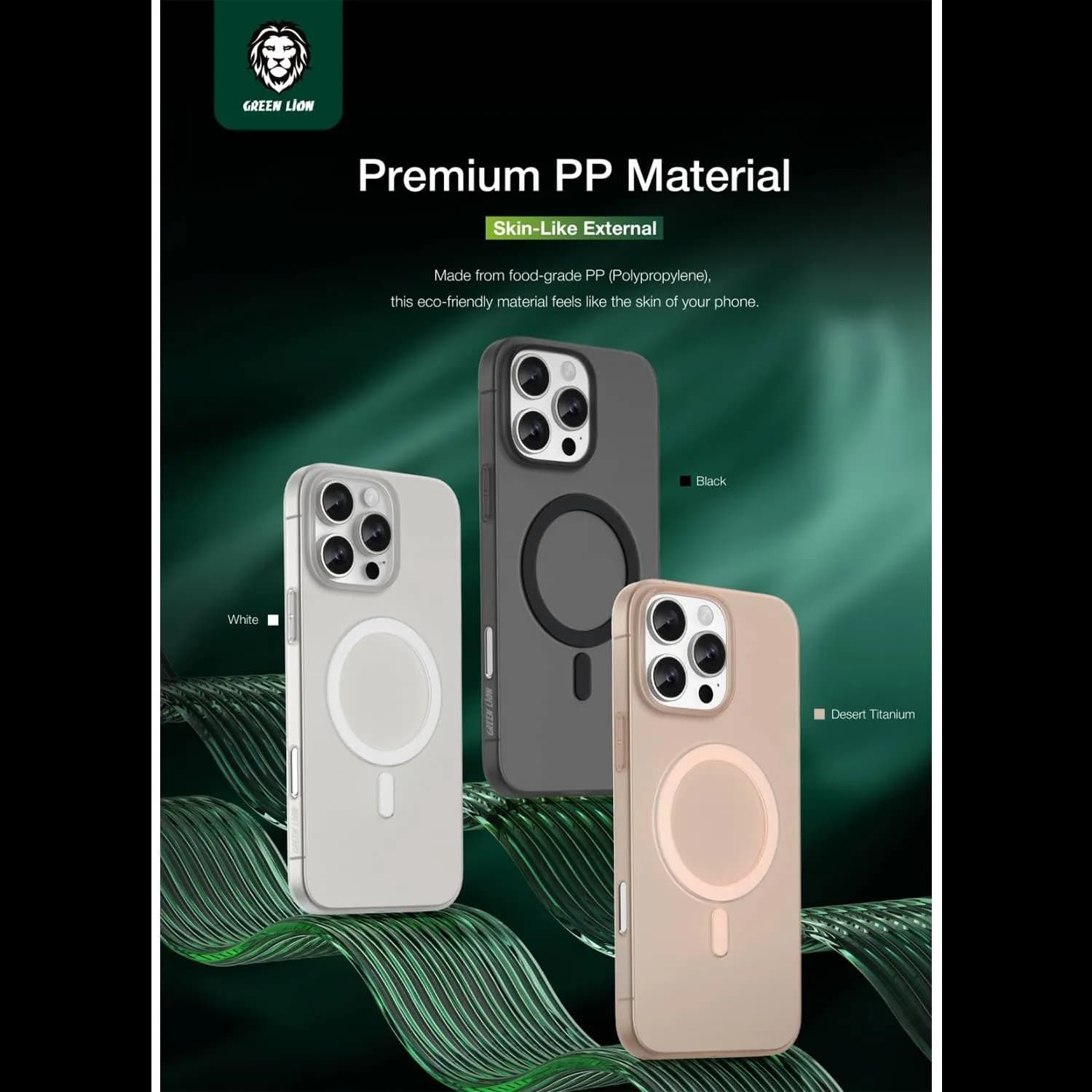 Green Lion Case iPhone 16 Pro - Ultra Slim Matte, Black 3