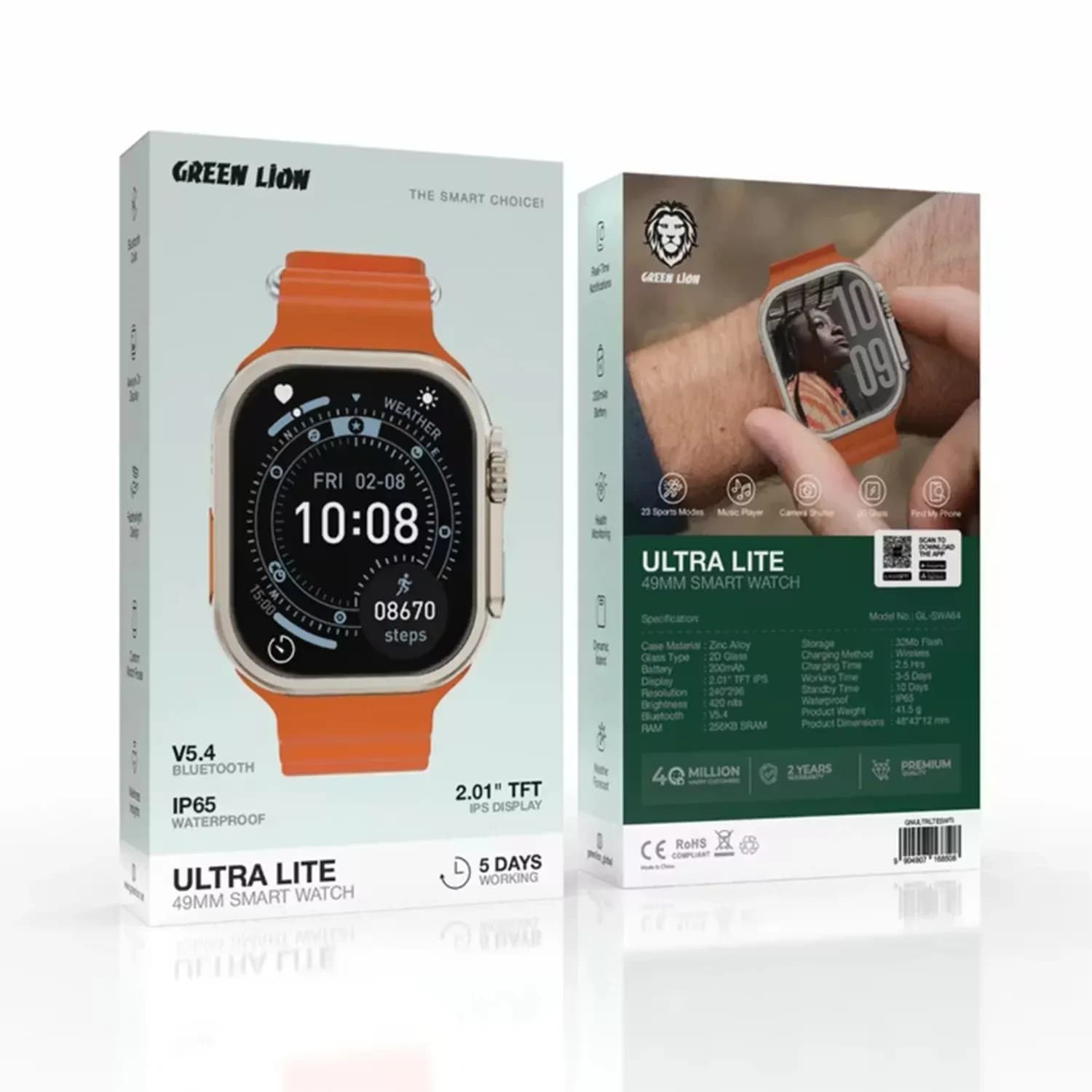 Green Lion Smart Watch ULTRA LITE - 2.01" TFT IPS, Titanium — Titanium 3
