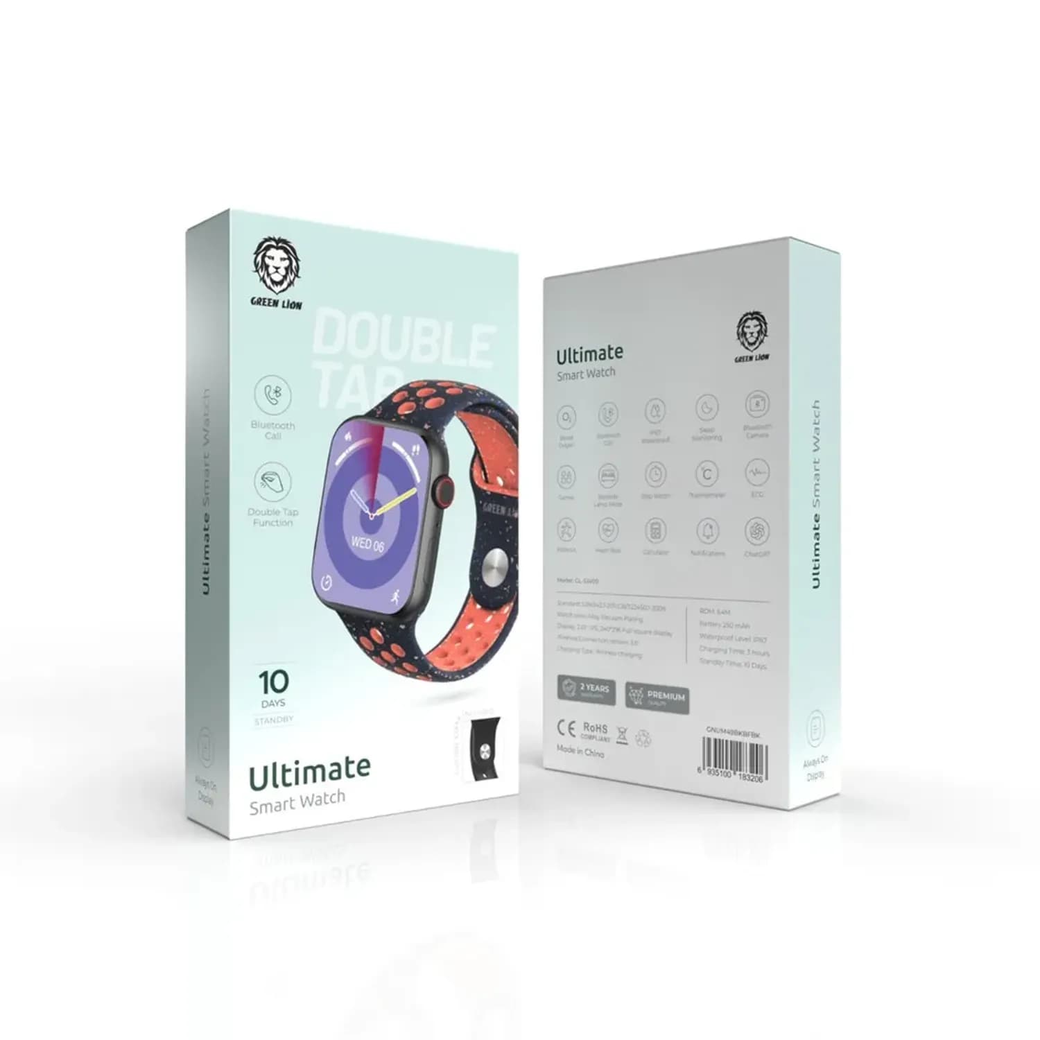 Green Lion Smart Watch - Wireless Charging, IP67, Black 2