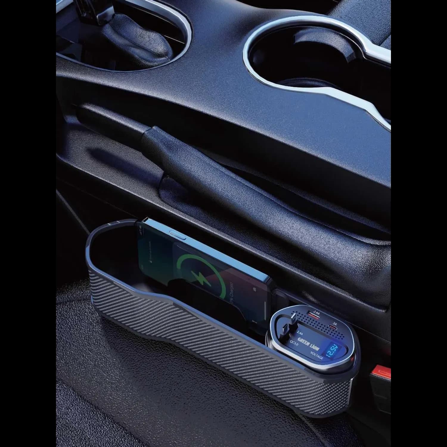 Green Lion Universal Organizer with Wireless Charging Dock - Black 4