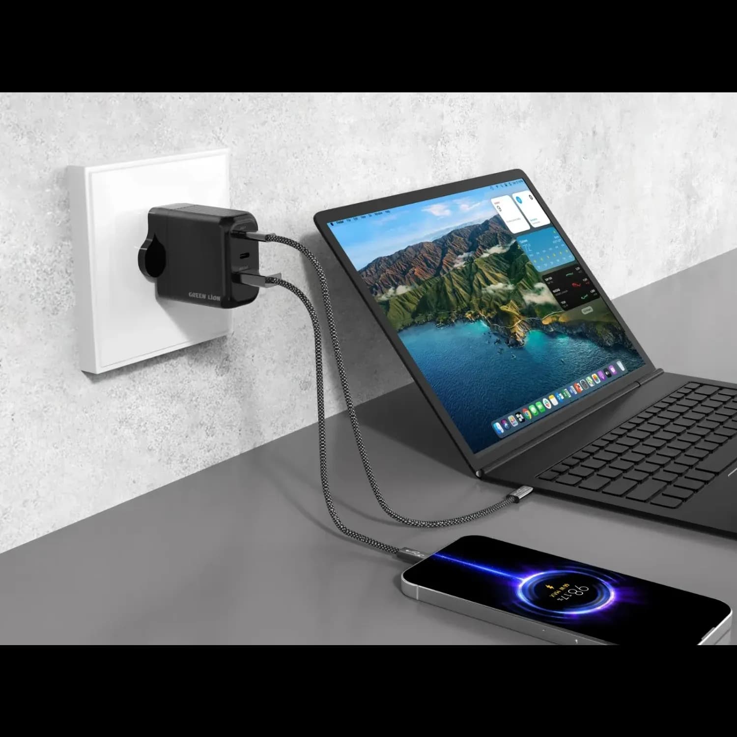 GREEN LION Wall Charger - 65W PD+QC, Black 4