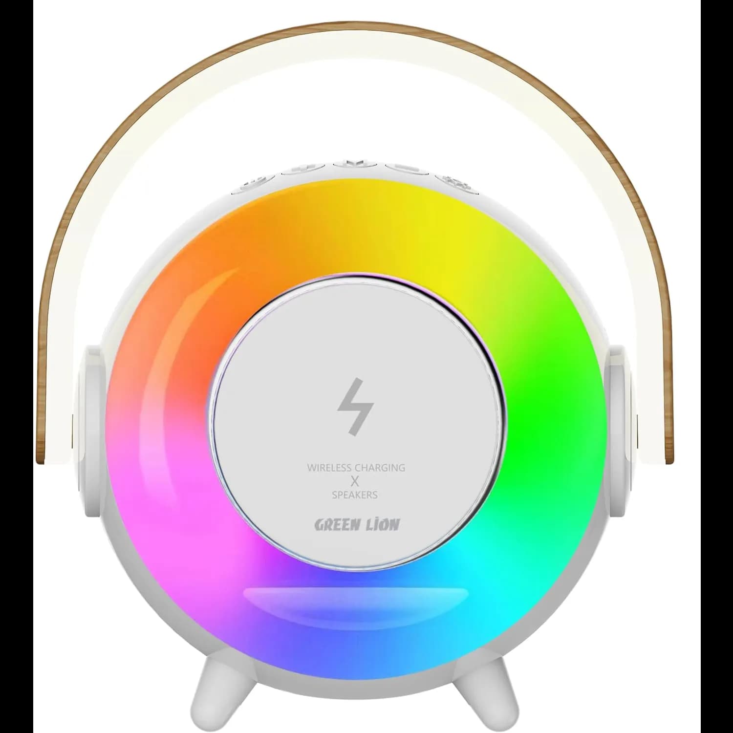 Green Lion Bedside Lamp Uranus - 15W Wireless Charger, BT Speaker, white 2