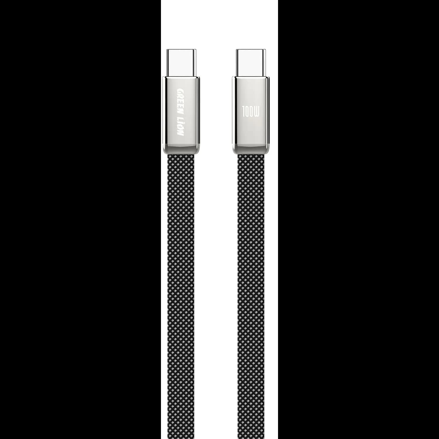 Green Lion USB-C Cable - 100W PD, 1M, Black — Silver 2