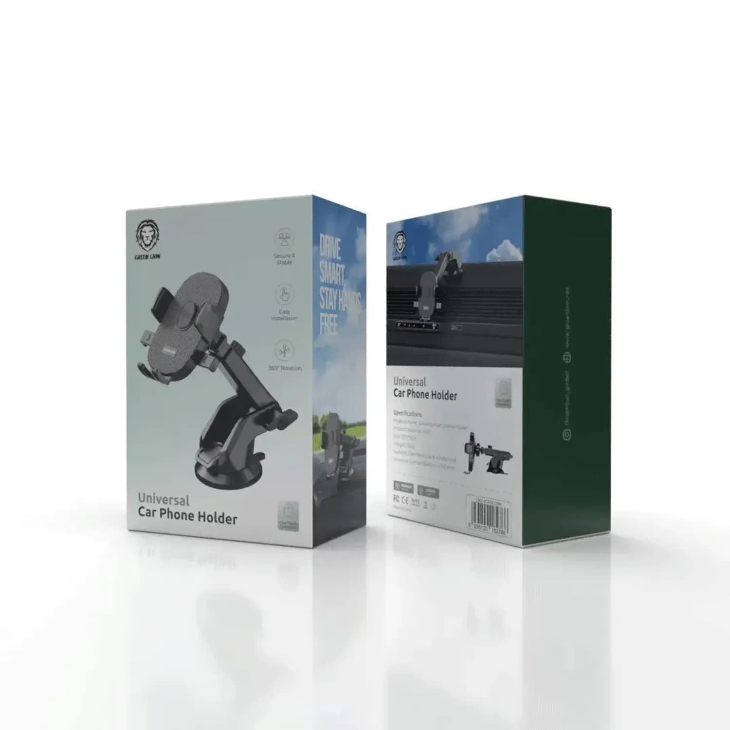 Green Lion Car Phone Holder - 360° Rotation, Black 4
