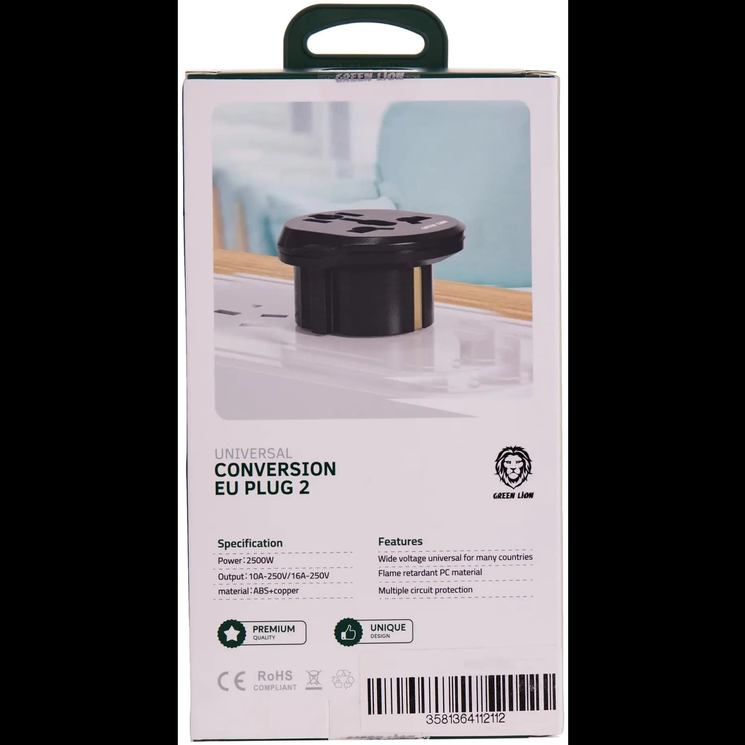 Green Lion Universal Conversion EU Plug 2 - Black 3