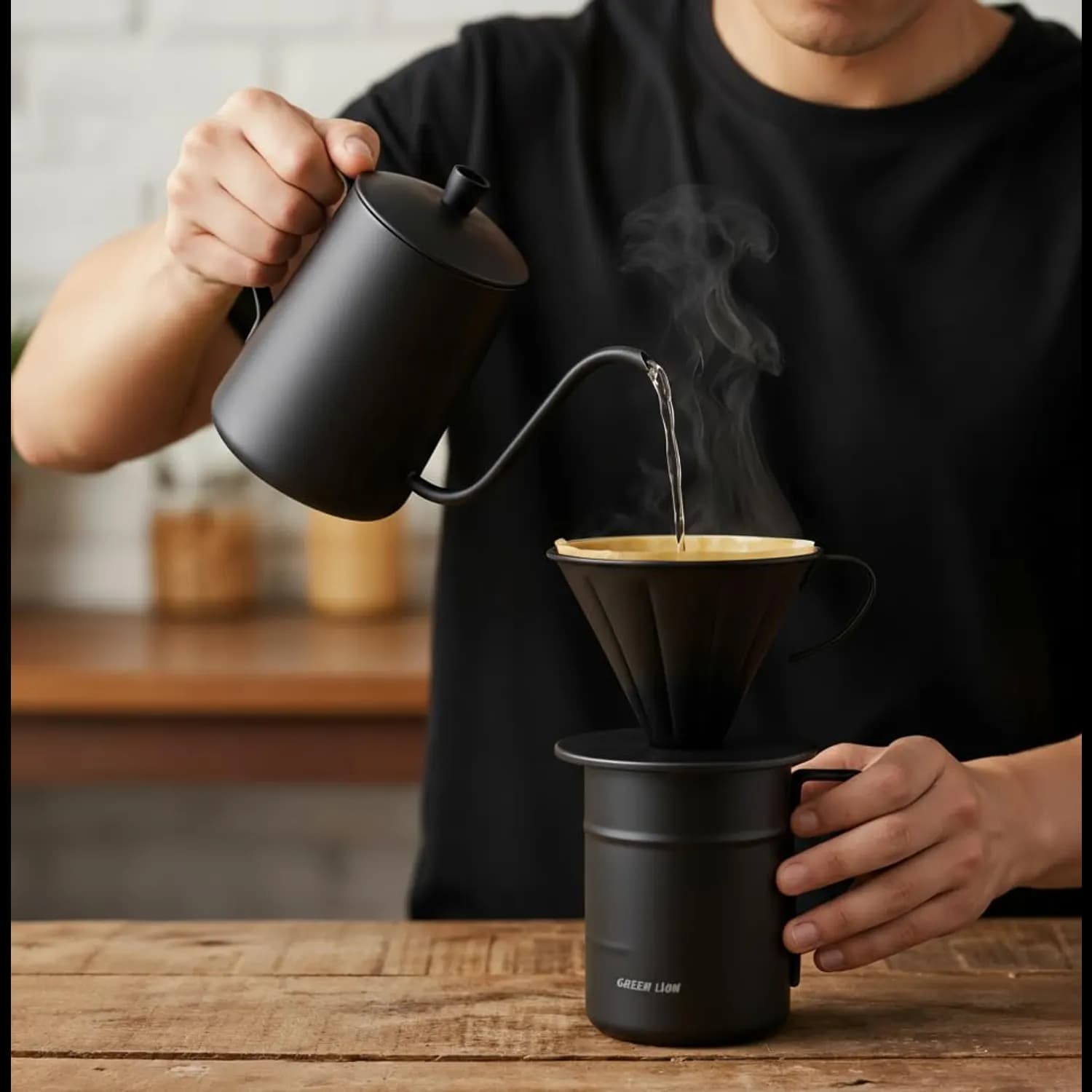 Green Lion Portable V60 Coffee Maker Set Pro - Complete Kit, Black 3
