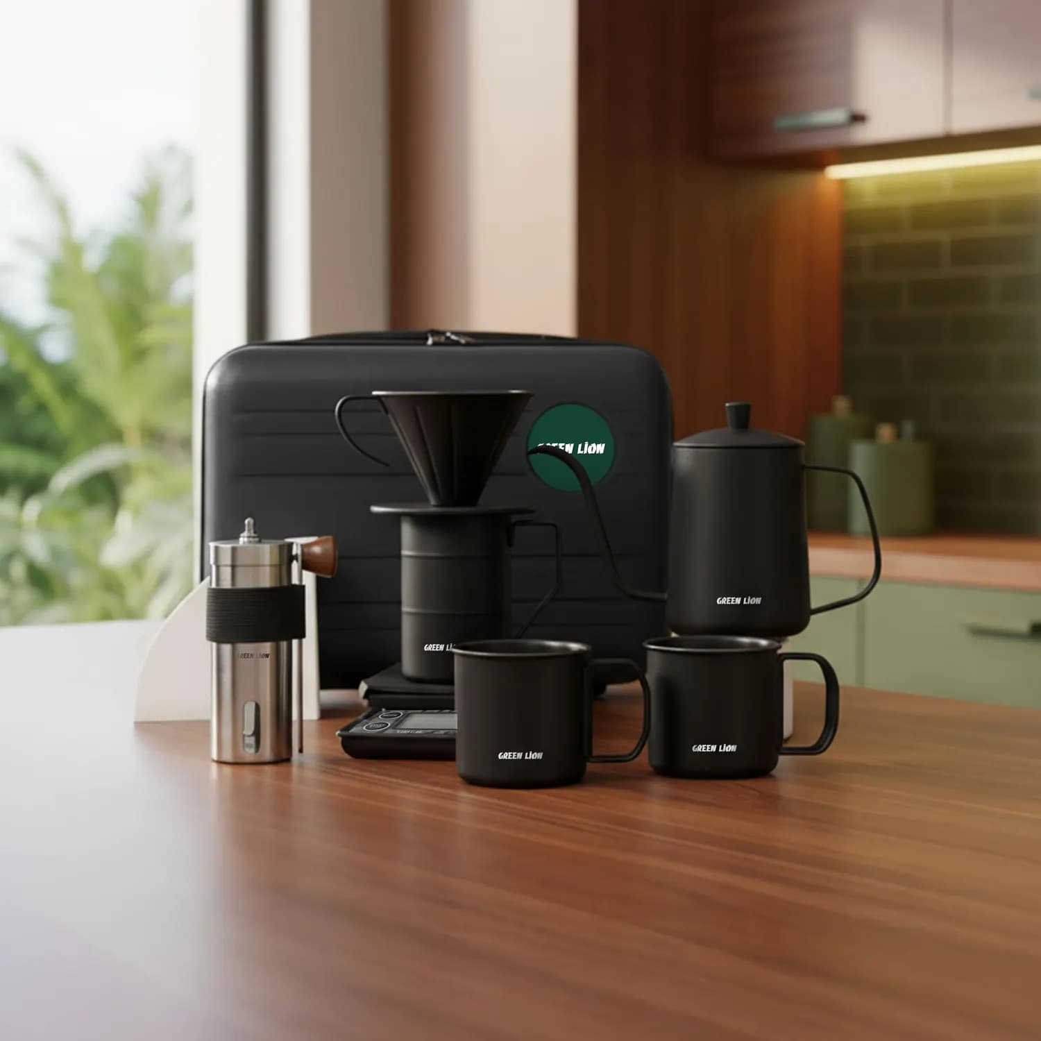 Green Lion Portable V60 Coffee Maker Set Pro - Complete Kit, Black 5