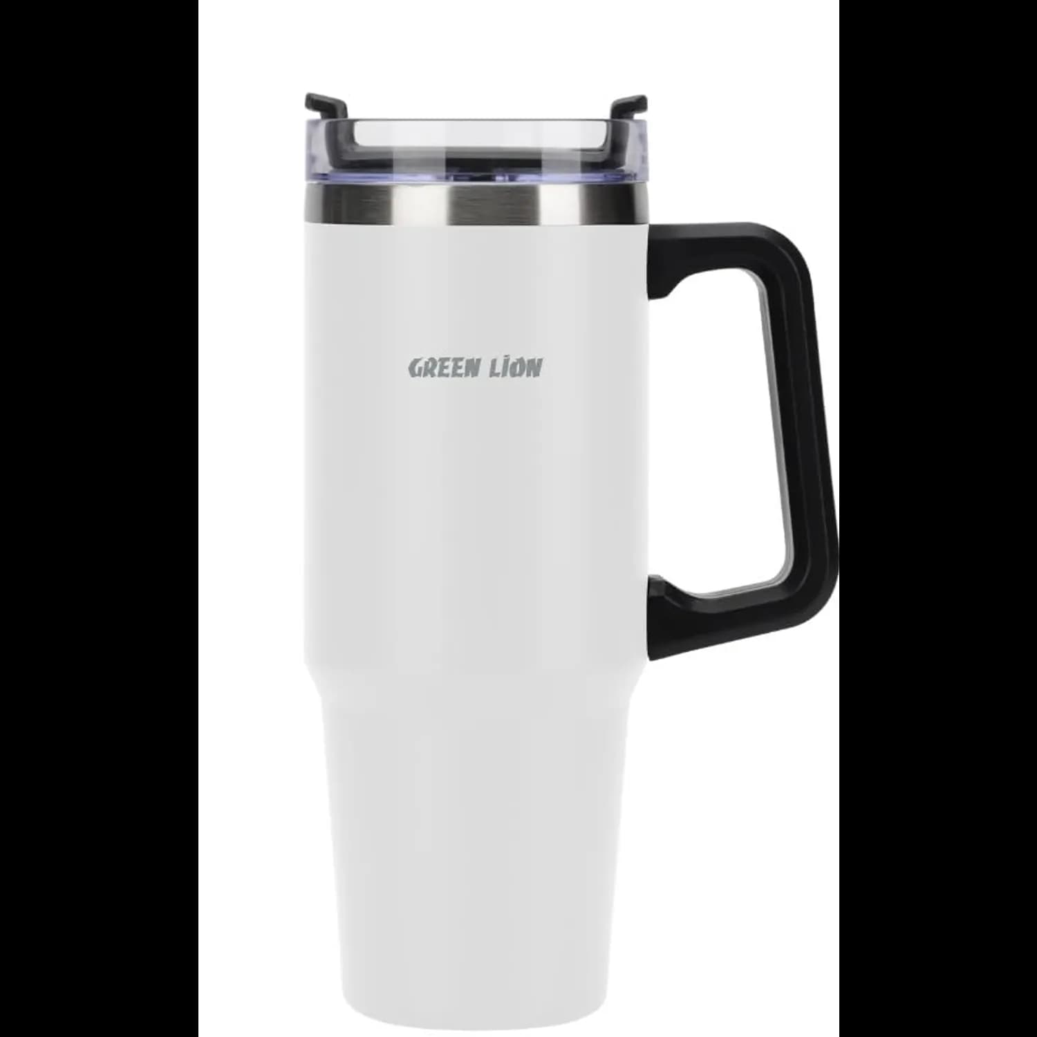 Green Lion Vacuum Travel Mug - 900ml Stainless Steel, White — Black 2