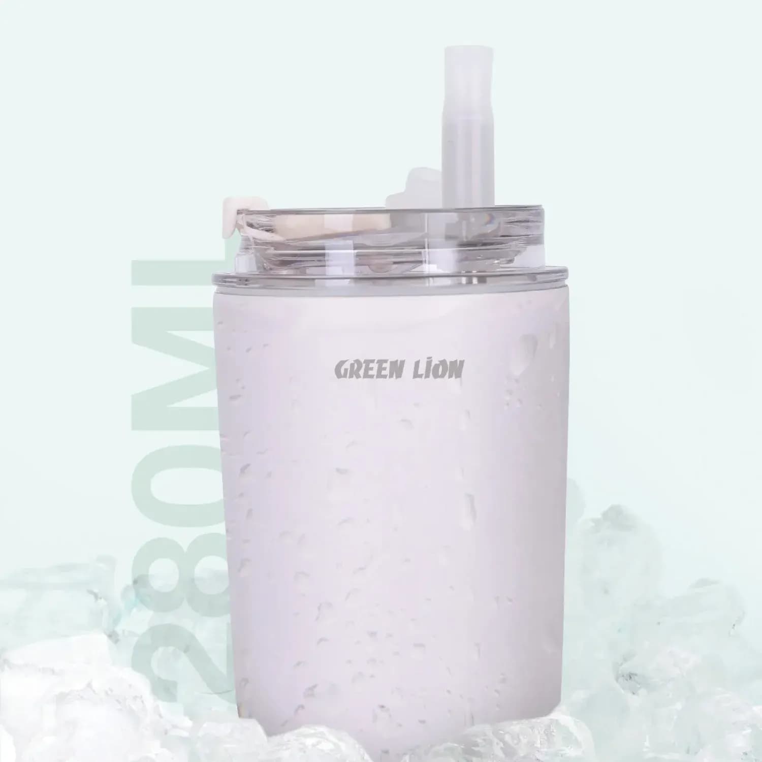 Green Lion Vacuum Travel Mug Lite 280mL - Hot 6H Cold 12H, White — Black 3