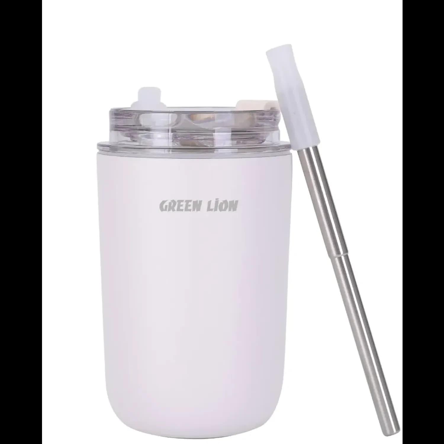 Green Lion Vacuum Travel Mug Lite 280mL - Hot 6H Cold 12H, White — Black 2