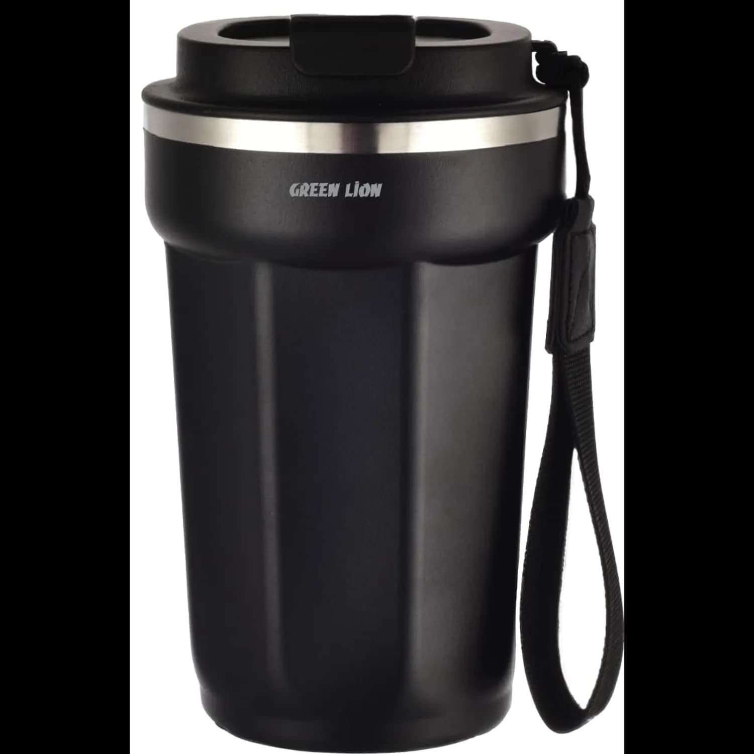 Green Lion Vacuum Mug - 380ml Double-Wall Insulated, Black — Beige 2