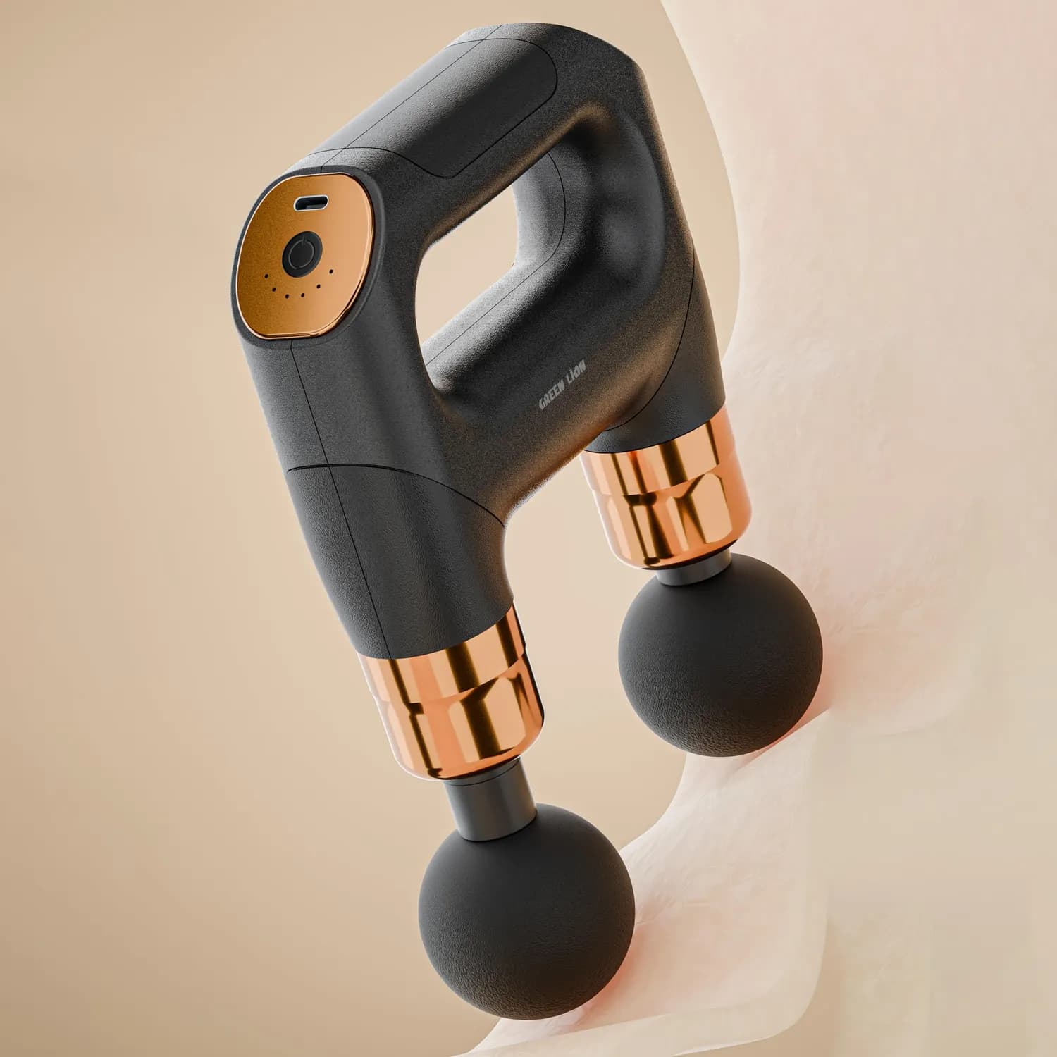 Green Lion Massage Gun - Dual Head, 6 Speeds, Black 3