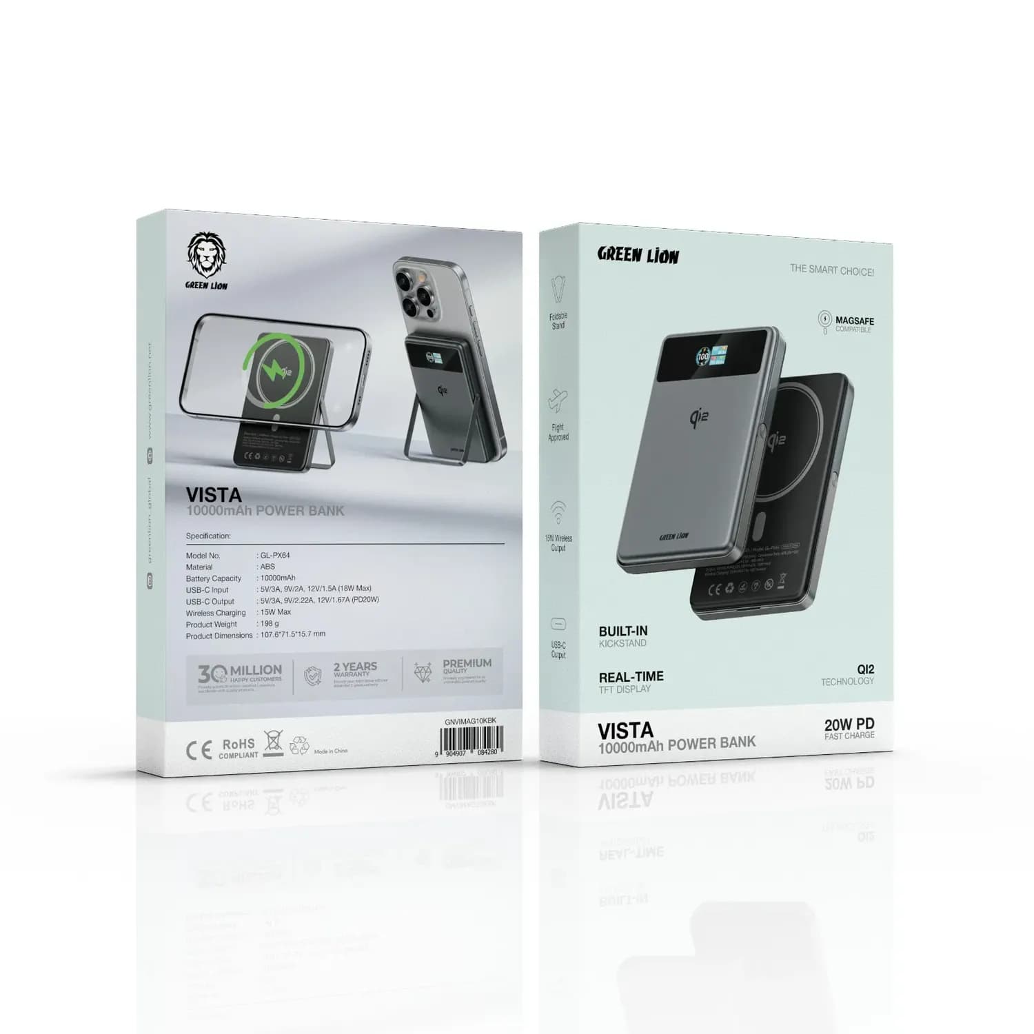 GREEN LION Power Bank 10000mAh PD 20W - MagSafe Compatible, Black 4
