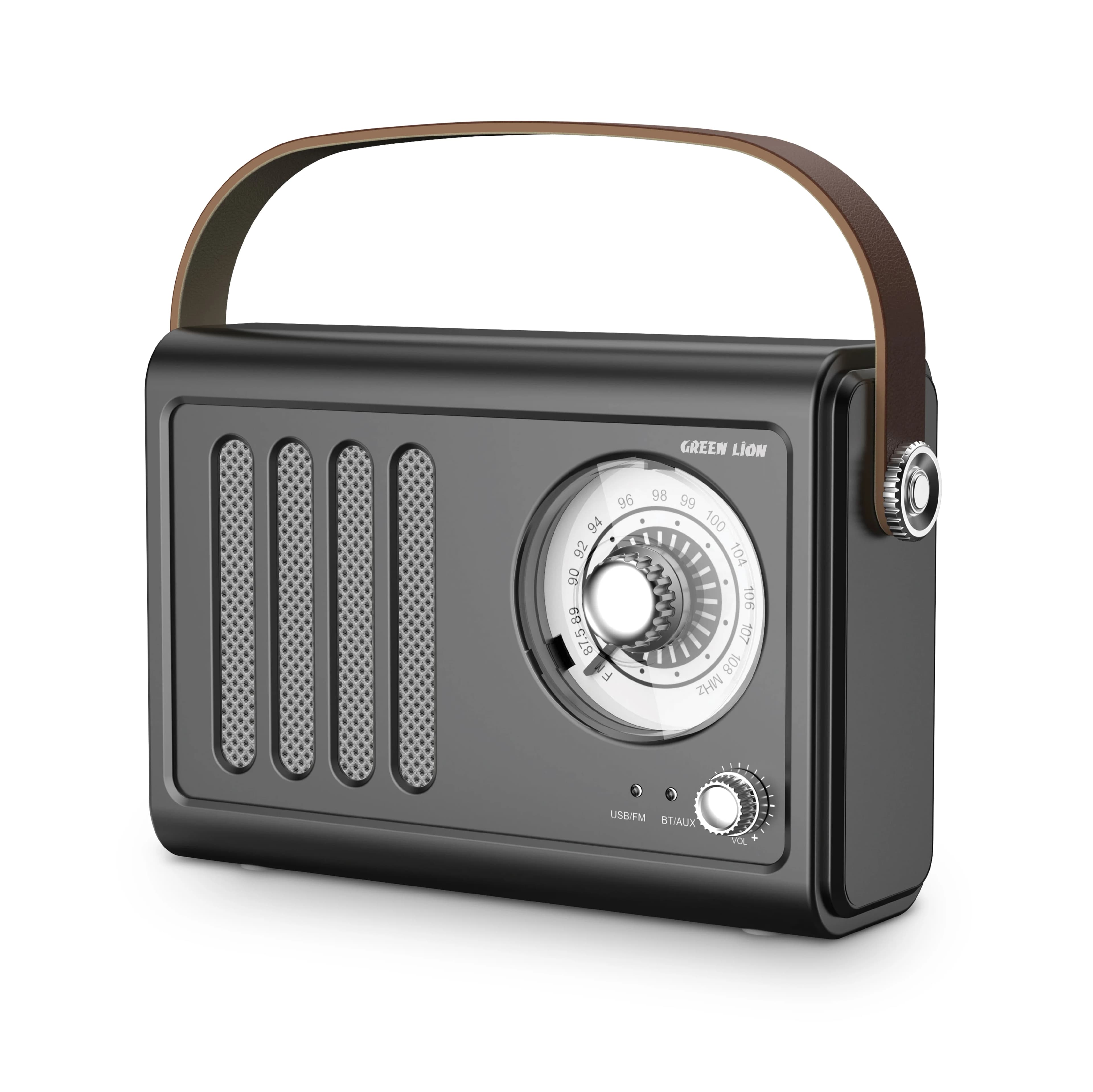 Green Lion Vintage Radio Speaker GNVINRDSPKBK - Bluetooth 5.3, Black 1