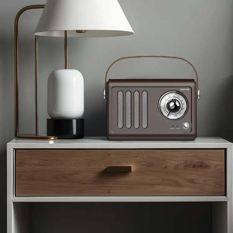 Green Lion Vintage Radio Speaker - Bluetooth 5.3, Brown 2