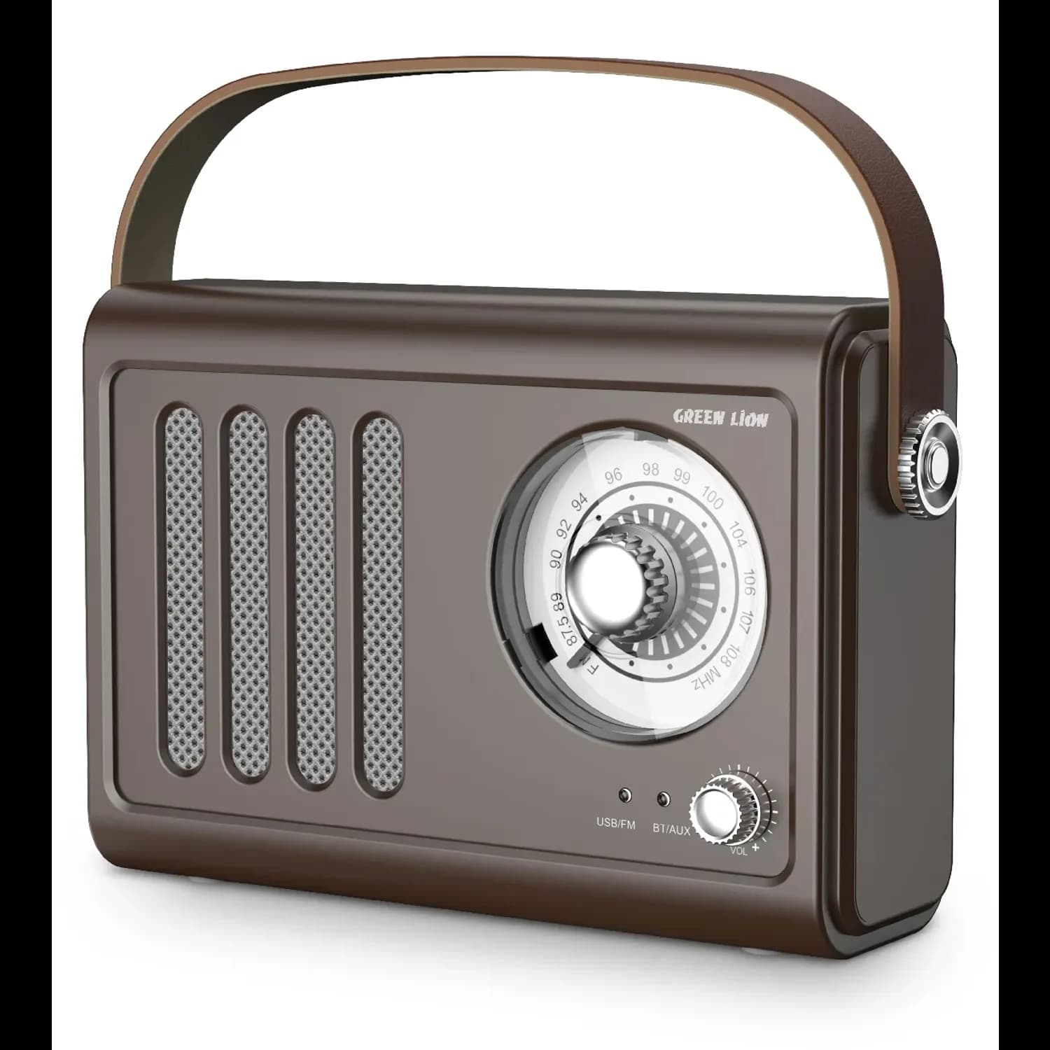 Green Lion Vintage Radio Speaker - Bluetooth 5.3, Brown 1
