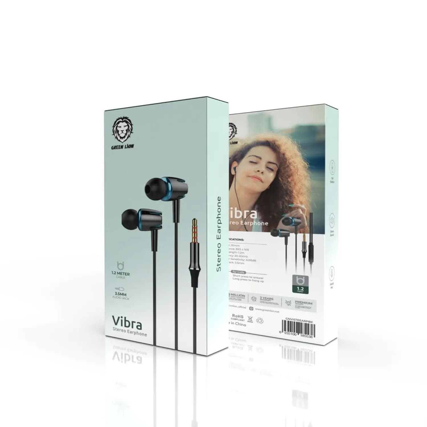 Green Lion Earphone Vibra - In-Ear, Microphone, Black 2