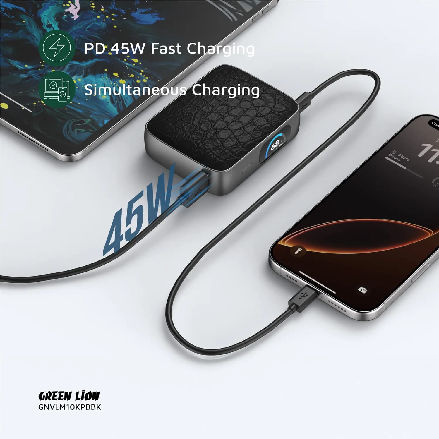 Green Lion Power Bank VALMONT 10000mAh PD 45W - Black 2