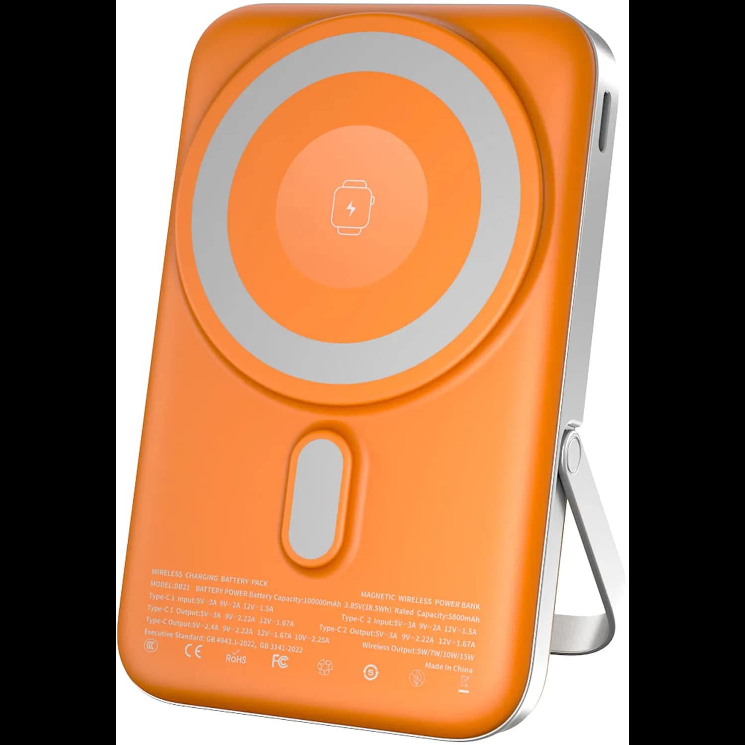 Green Lion Power Bank - 10000mAh, 22.5W PD & 15W Wireless, Orange 4