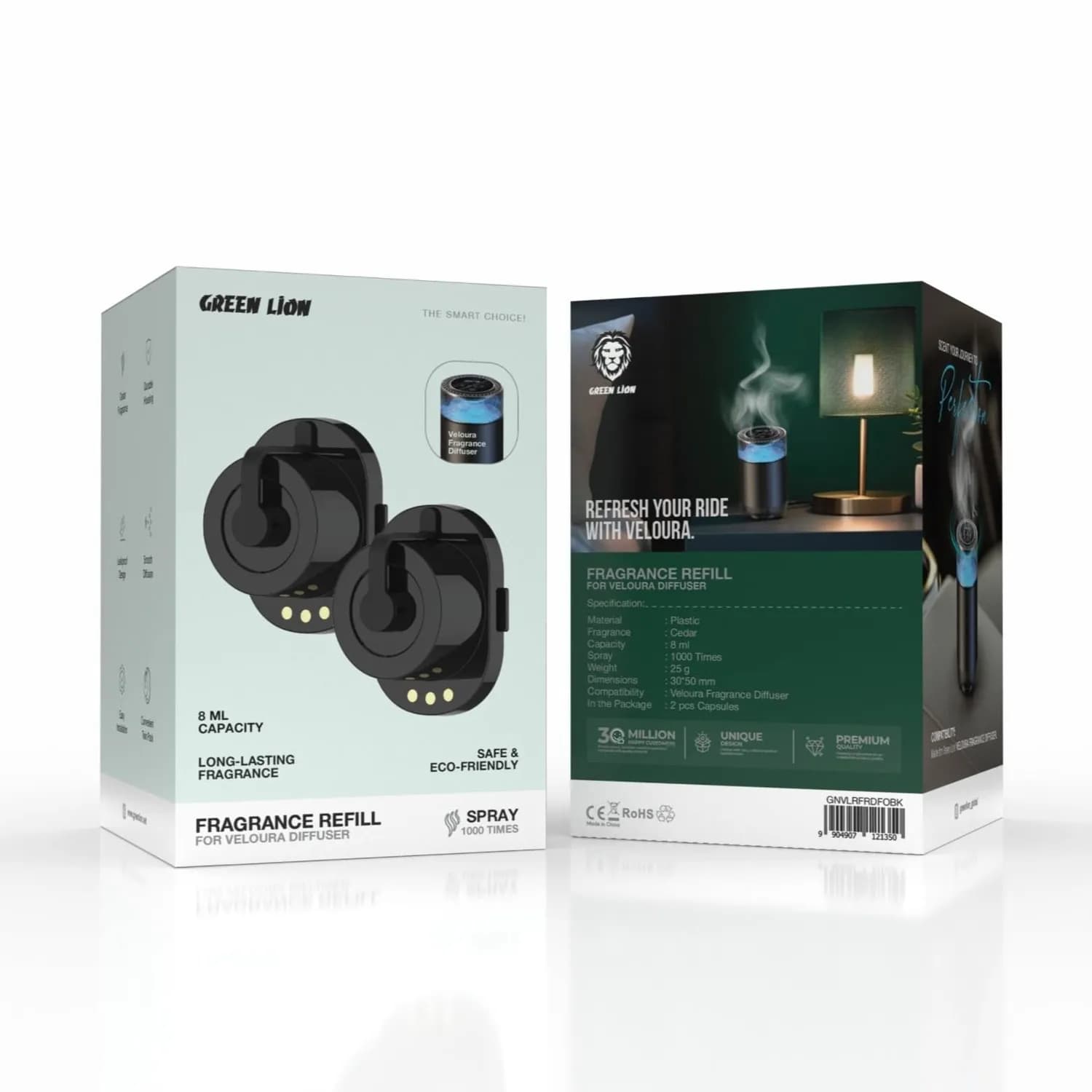 Green Lion Veloura Diffuser Oil - 8ml, Rechargeable, Black 5