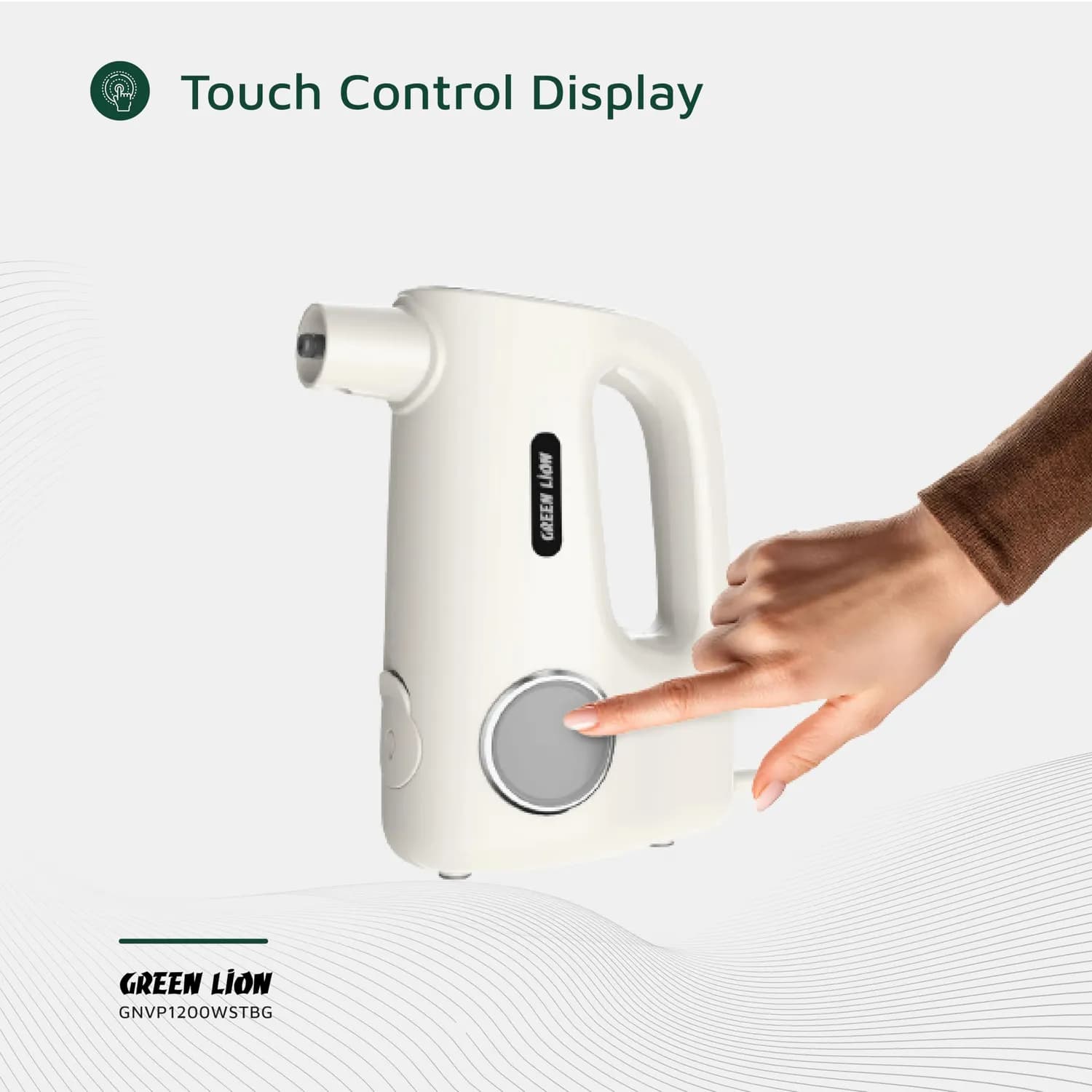 Green Lion Steam Cleaner Vapor Pro GNVP1200W - Touch Control, Beige 4