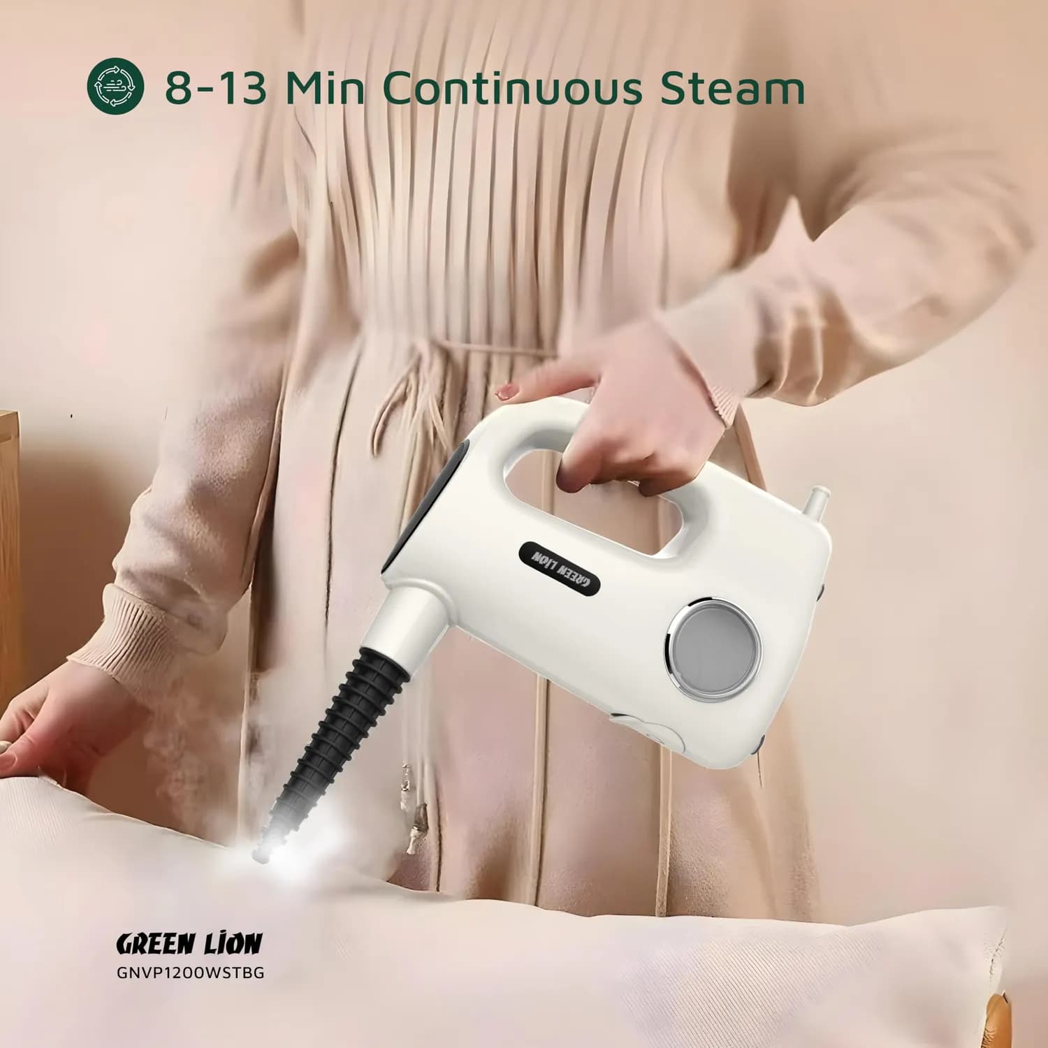 Green Lion Steam Cleaner Vapor Pro GNVP1200W - Touch Control, Beige 5