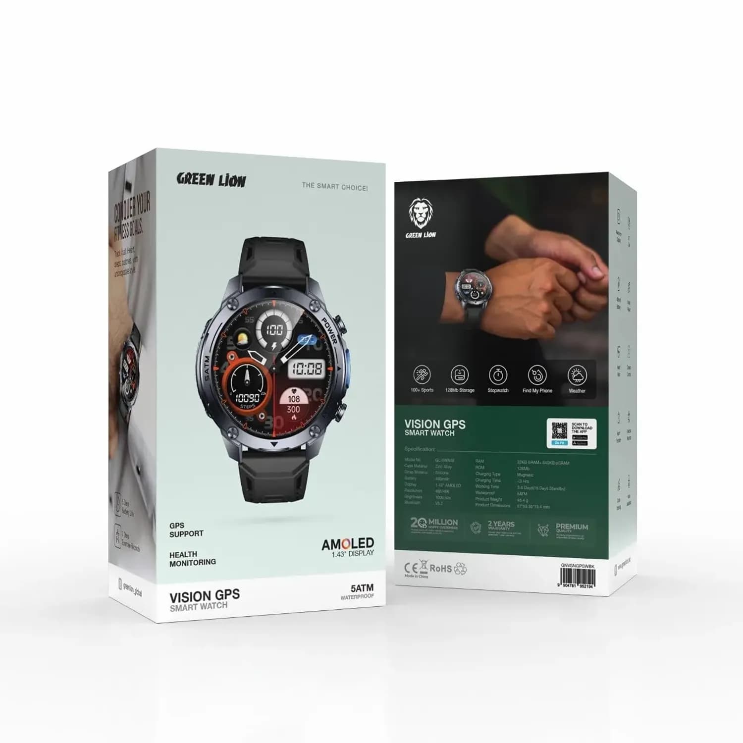 Green Lion Smart Watch - GPS, Black 4