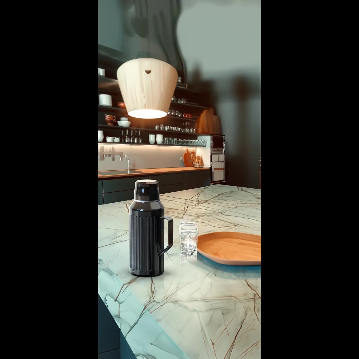 Green Lion Thermal Bottle - 1000mL, Black Vintage 3