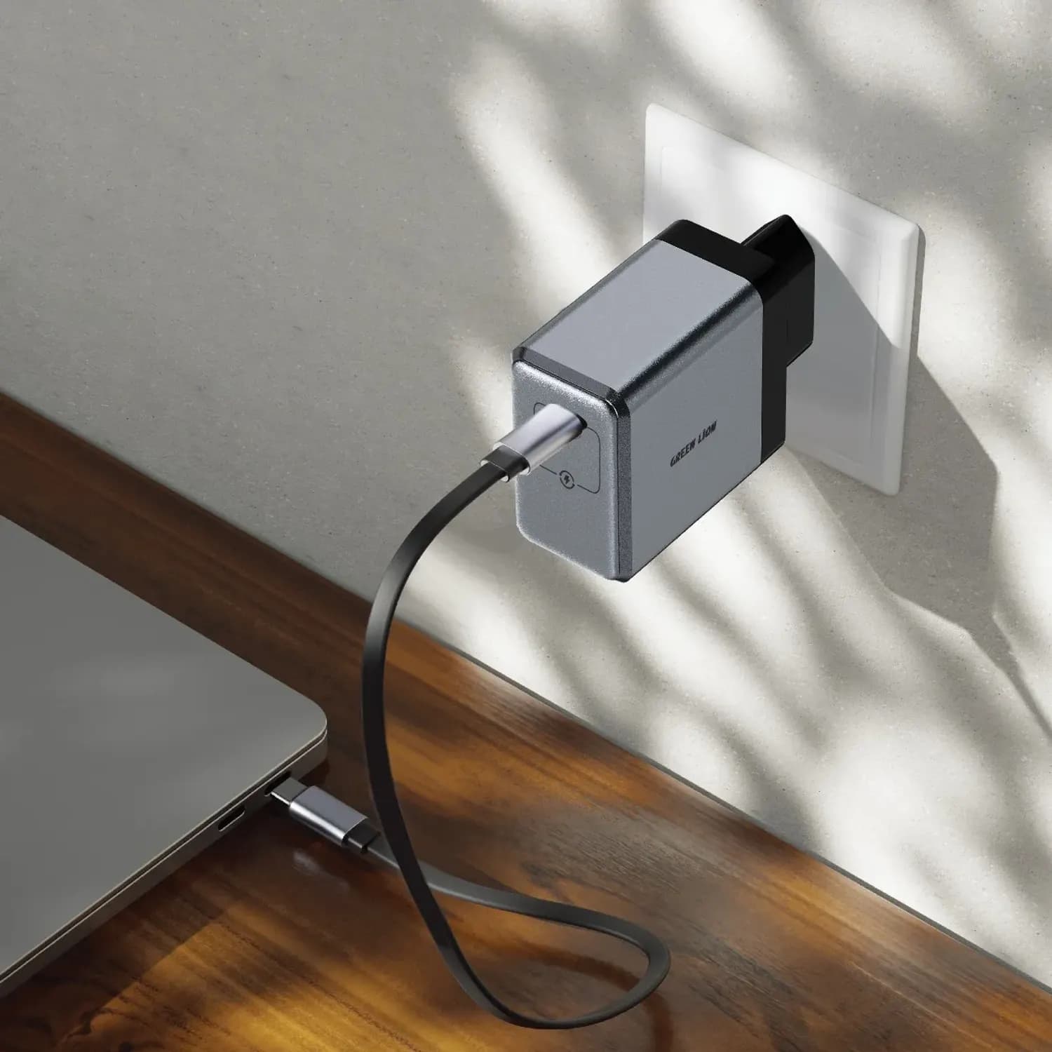 Green Lion Wall Charger - 45W PD, EU Plug, Grey 2