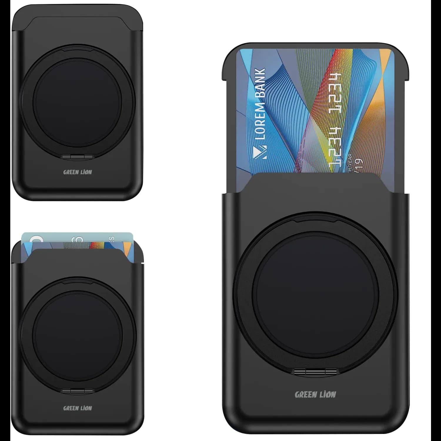 Green Lion Card Holder Wallet W4 - MagSafe Compatible, RFID Protection, Black 4